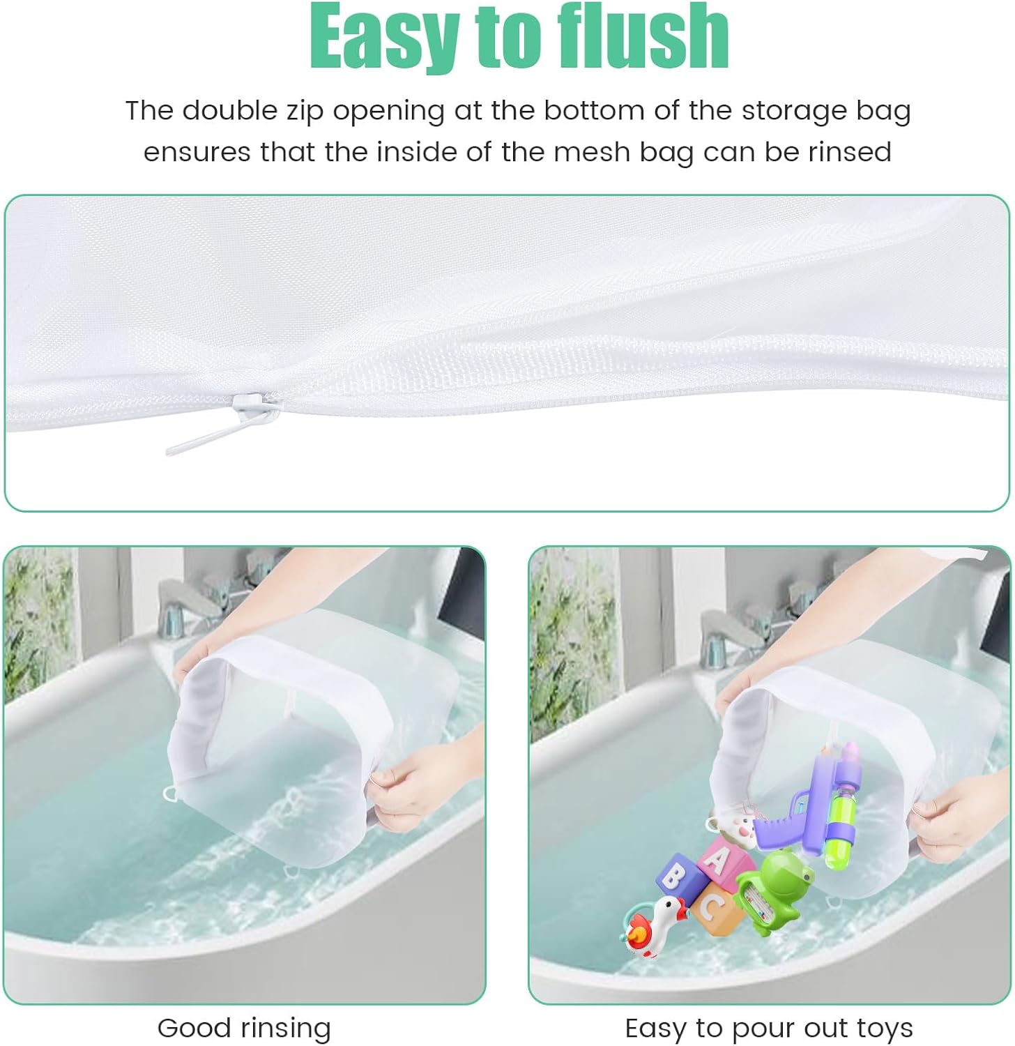 LYDODOKA 2Pcs Bath Toy Storage Holder with 4 Hooks