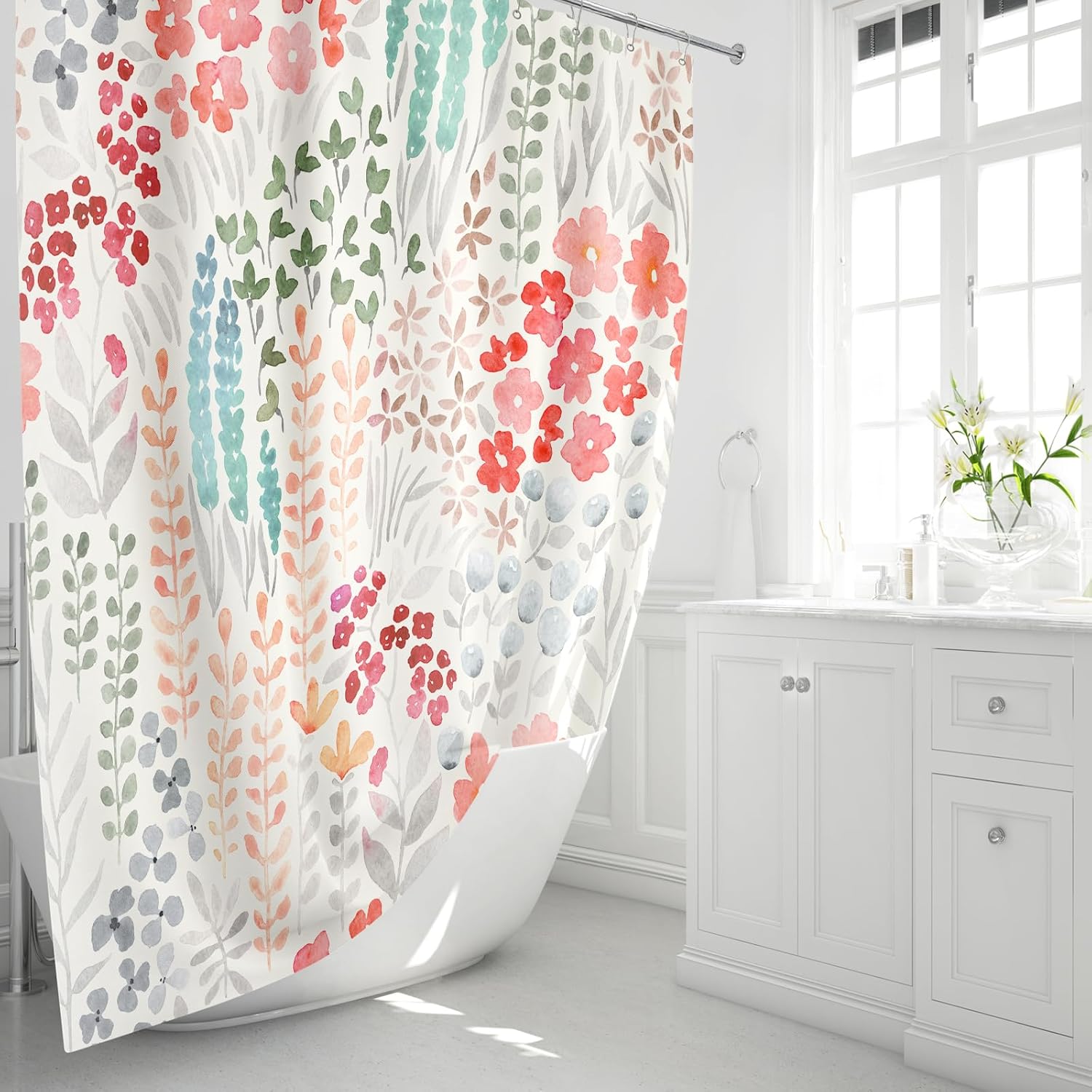 MAYZUS Small Stall Shower Curtain Set 36x72 Inch