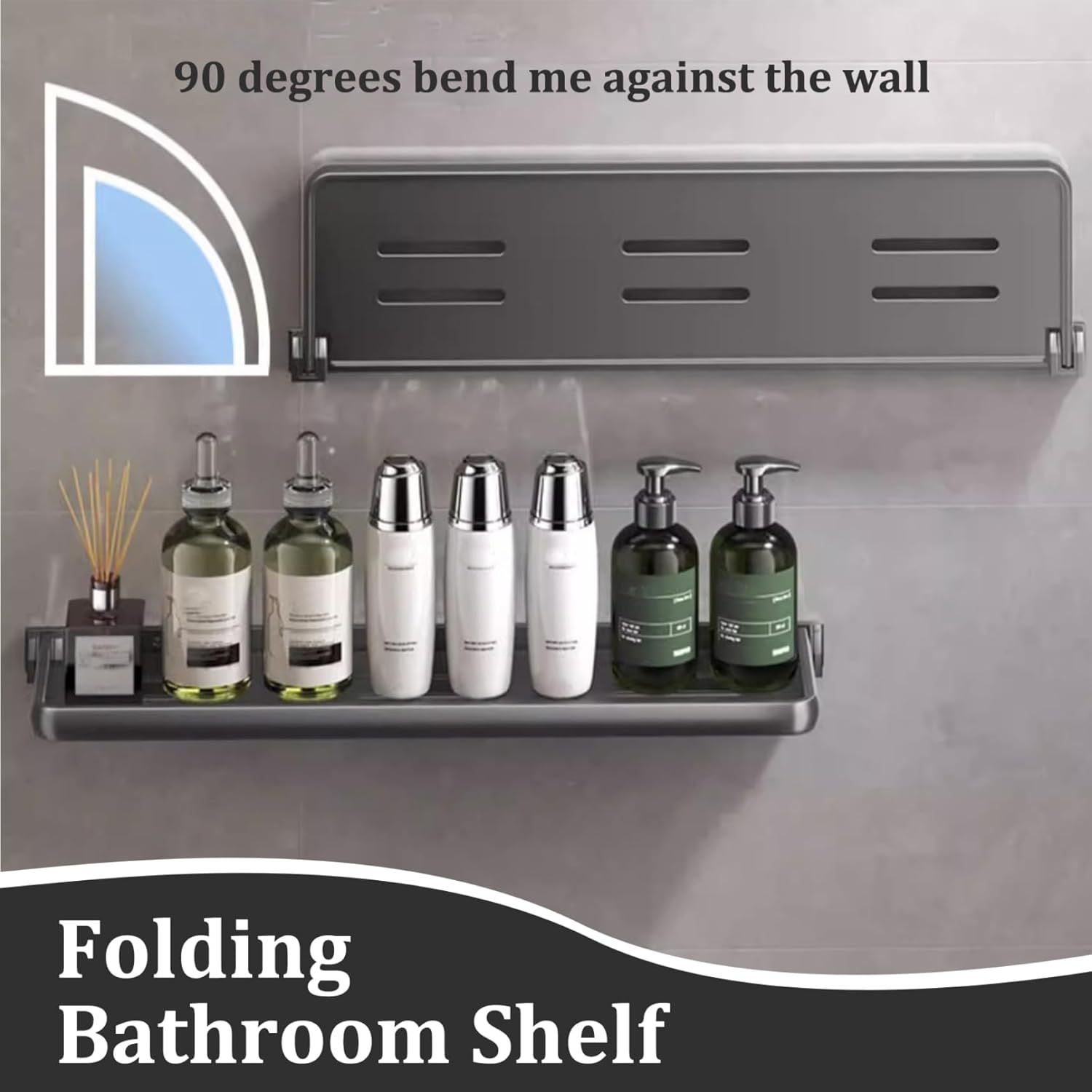 CurcKua Folding Shelf Double Layers No Drilling