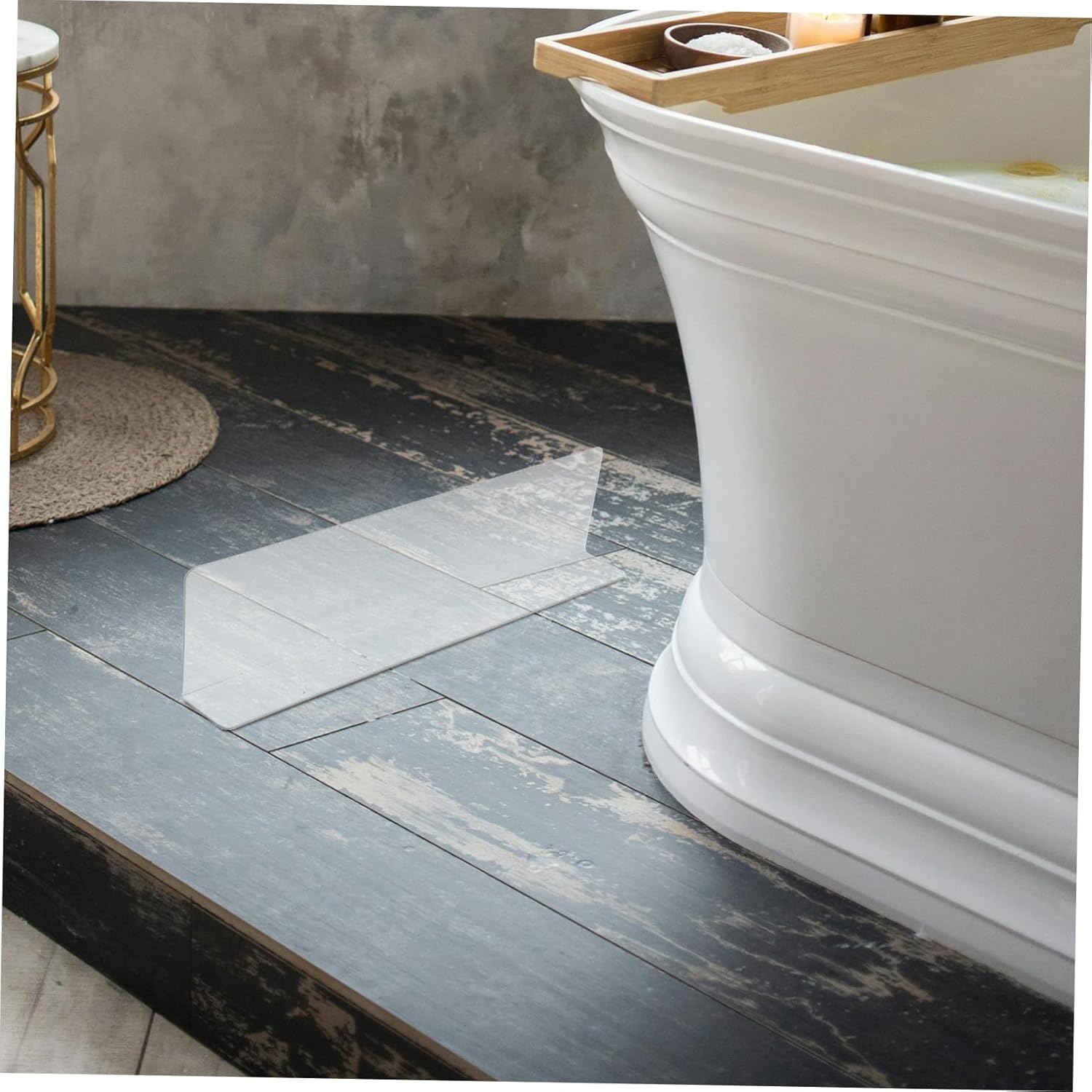 OUNONA Bathtub Corner Splash Guard PVC Water Guard