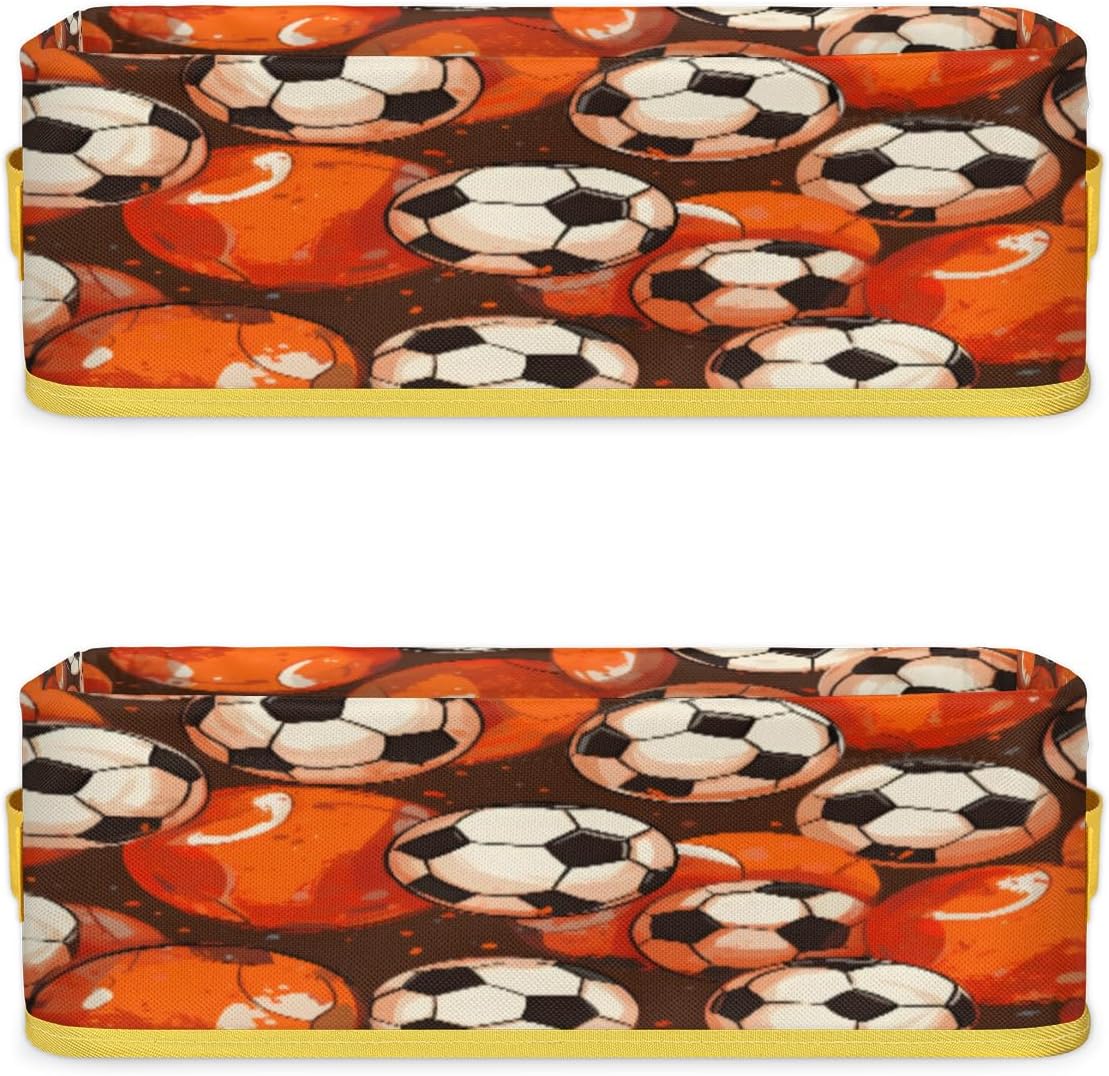 Skonsati Soccer Ball Toilet Paper Storage Basket with Handles