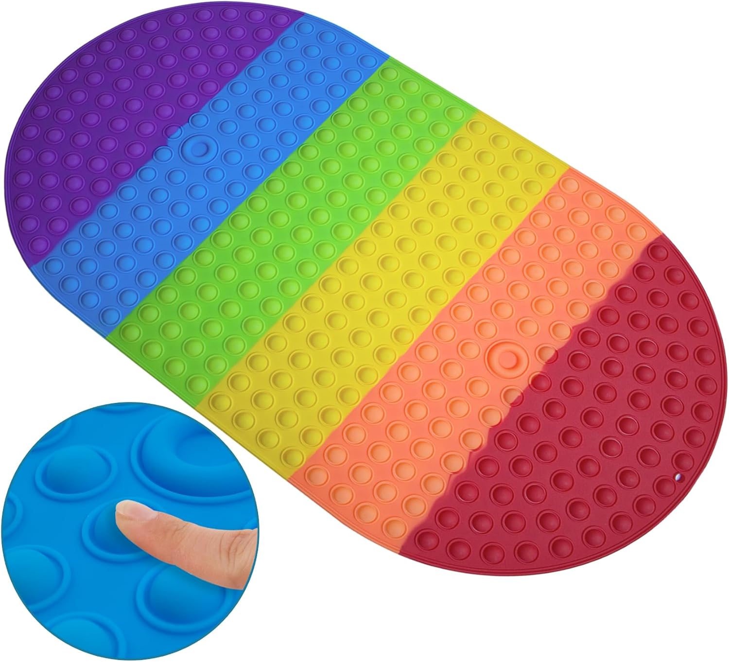 Tiamo Baby Bath Mat Non Slip with Rainbow Bubbles