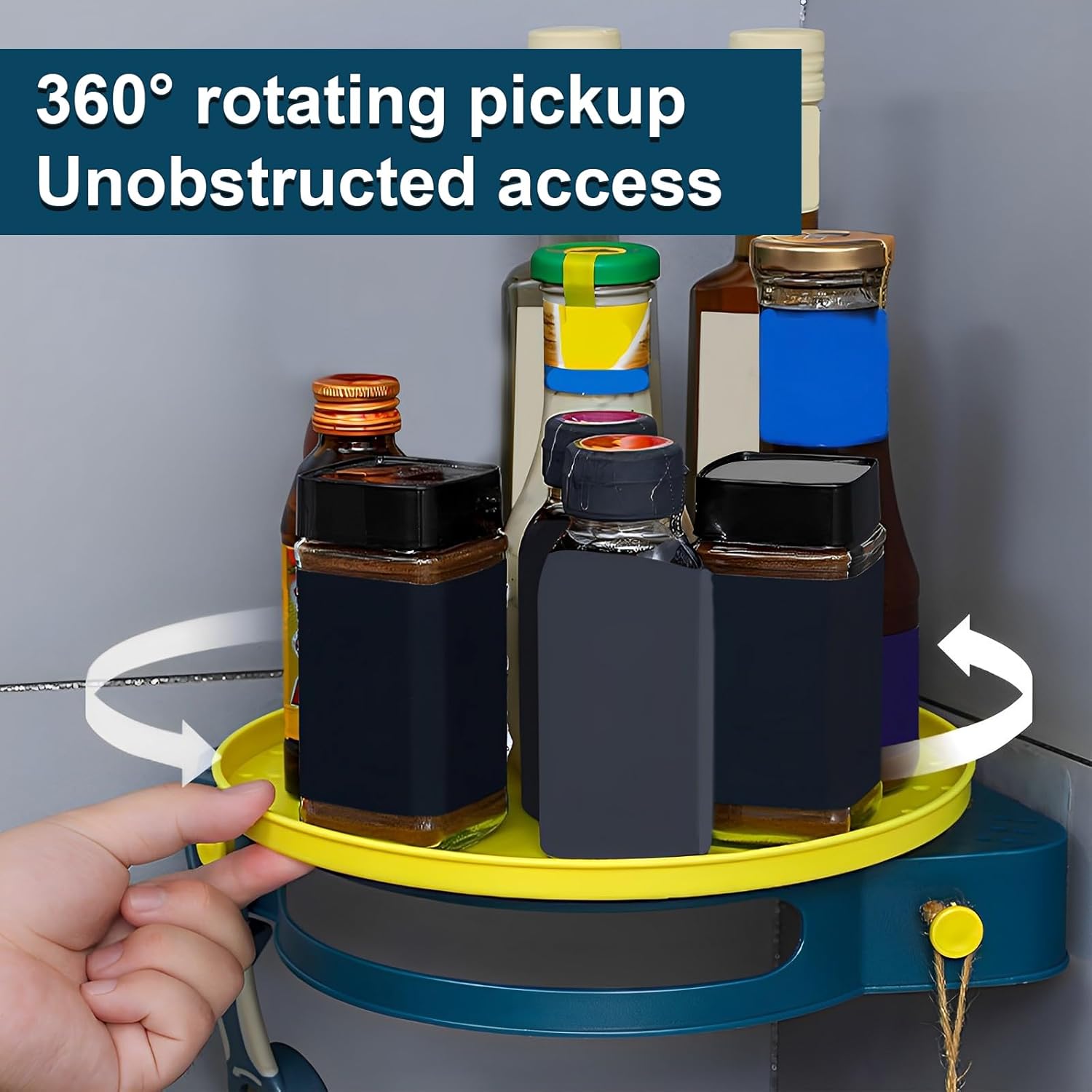 2 Pack Corner Shower Caddy 360 Rotating Rack