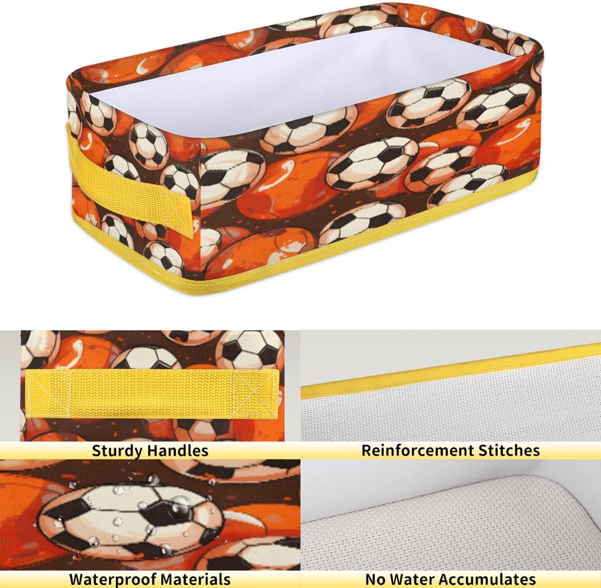 Skonsati Soccer Ball Toilet Paper Storage Basket with Handles