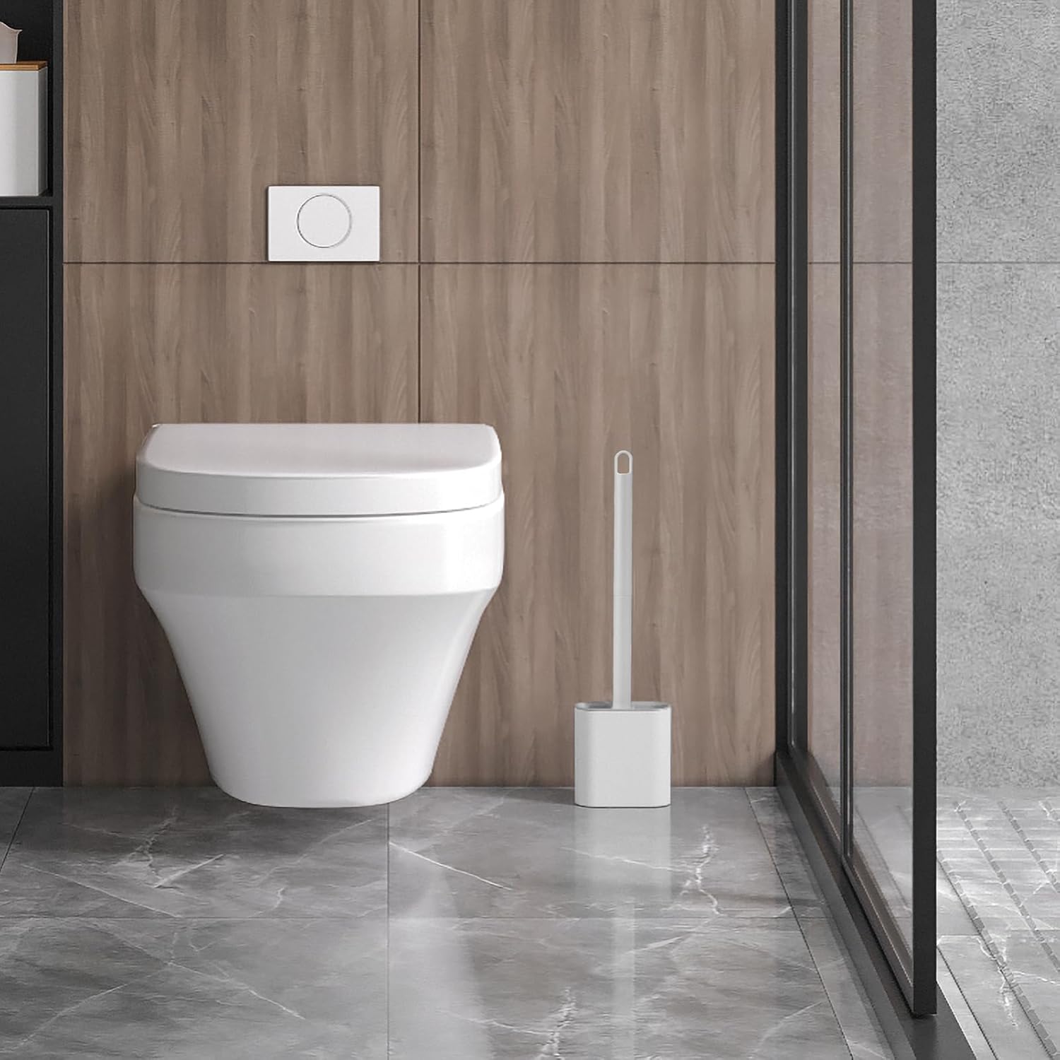 GRIFEMA Ibergrif Toilet Brush Holder Set White