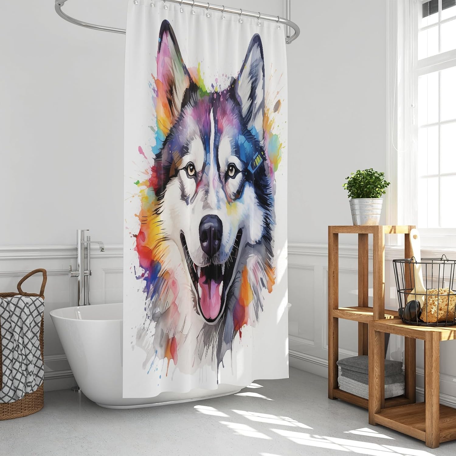 Ganshan Bi Chesapeake Bay Retriever Dog White Shower Curtain 72x72 Inch