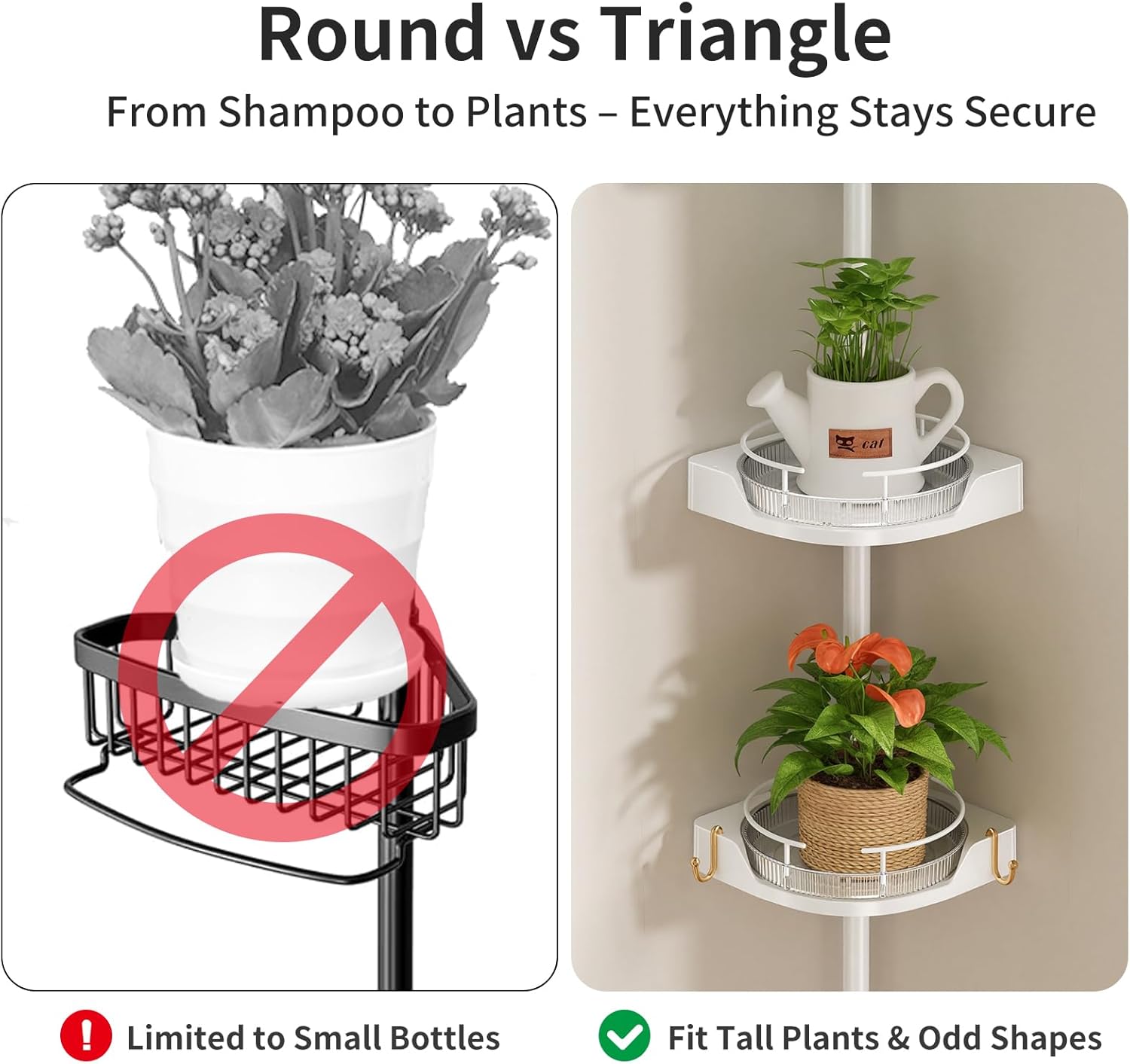Shuang Qing 4-Tier Rotating Shower Caddy with Safety Guardrail