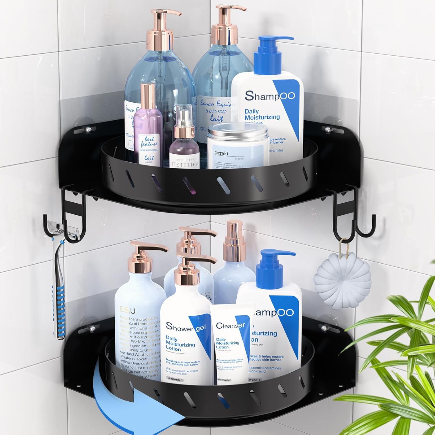 Buways 360 Rotating Corner Shower Caddy 2Pack
