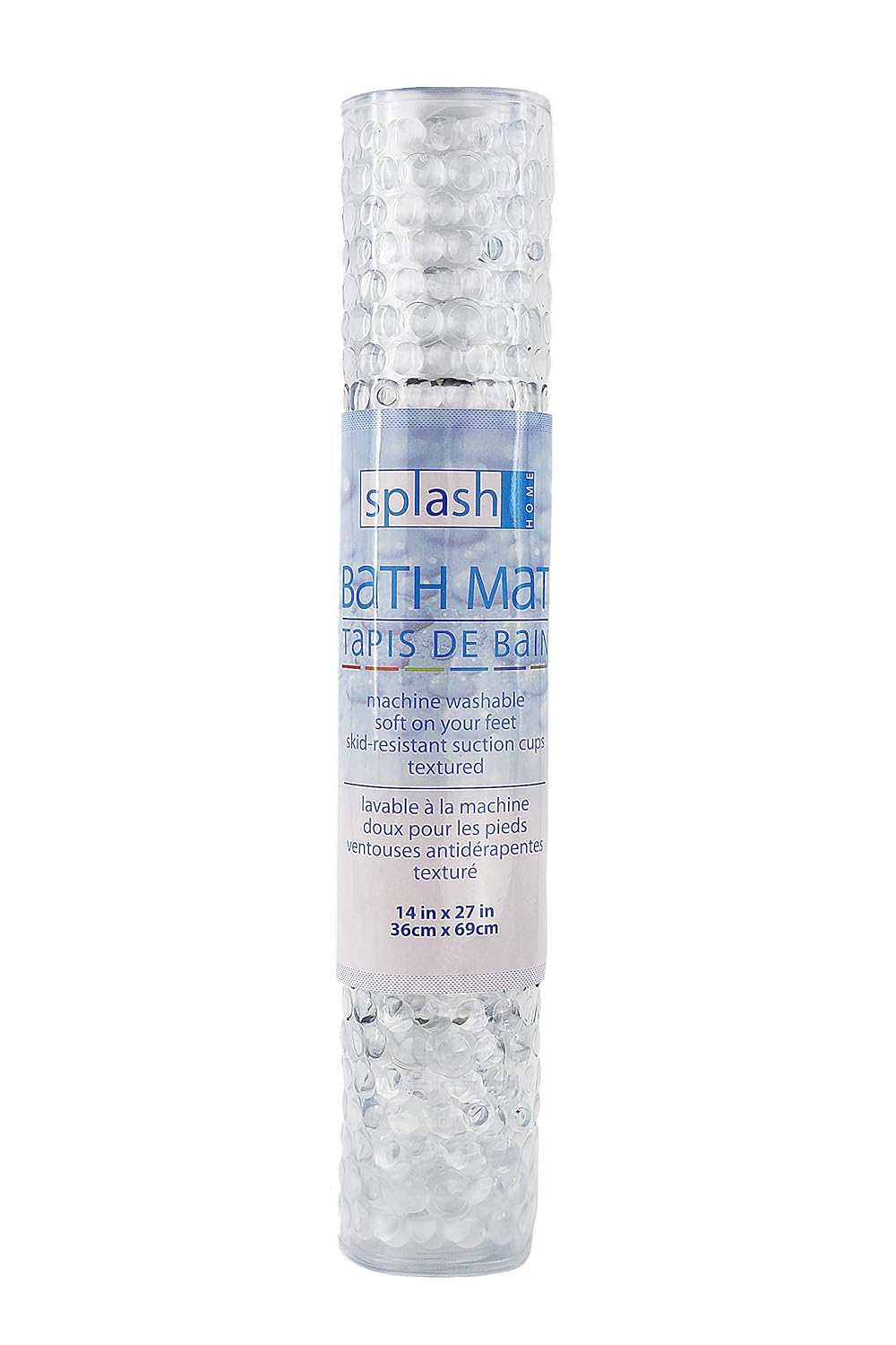 Splash Home Clear PVC Bathtub Mat Non-Slip