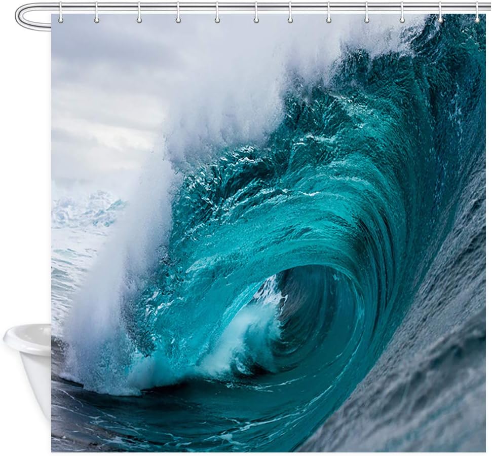NYMB Aqua Ocean Seawater Shower Curtain 69X70in 1