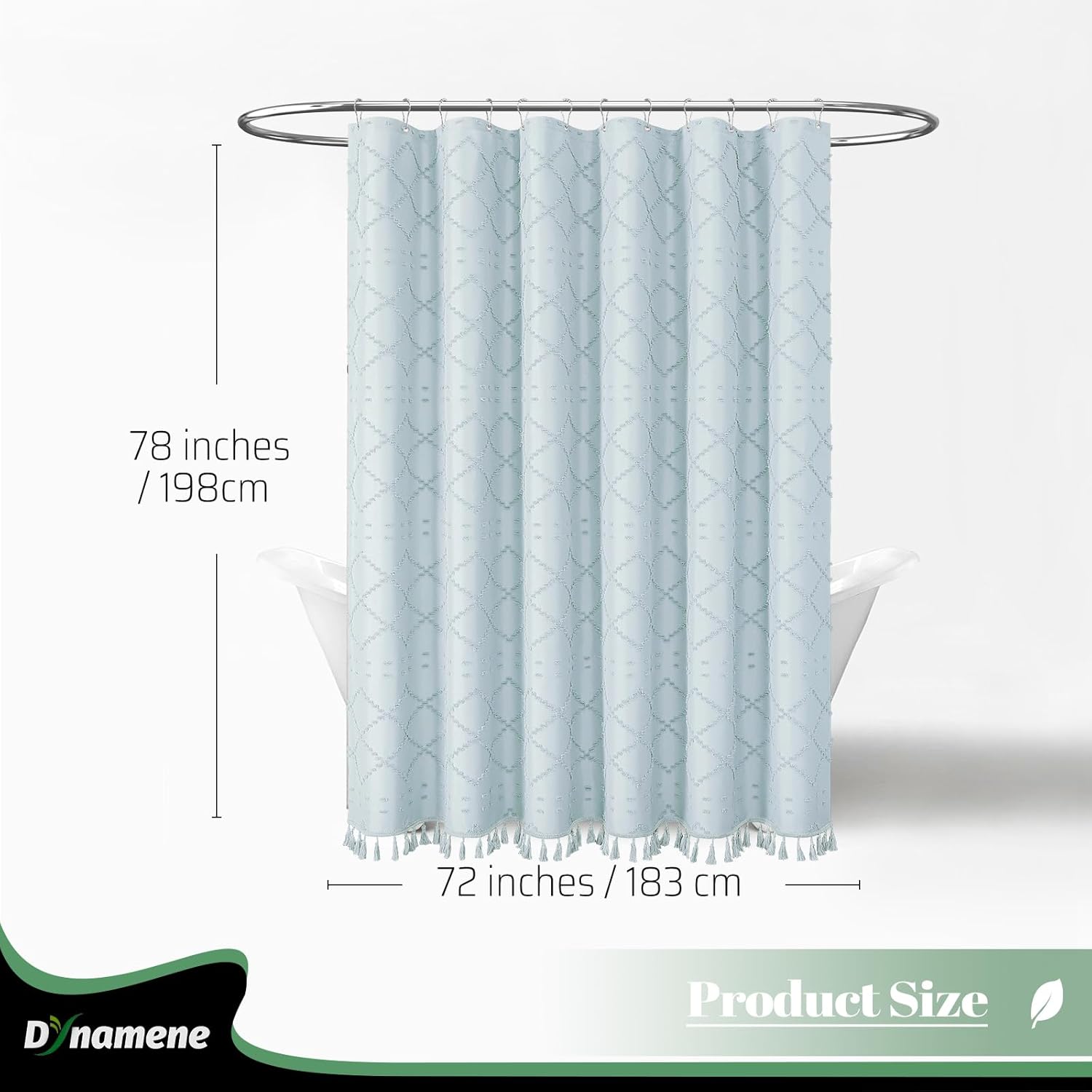 Dynamene Fog Blue Boho Shower Curtain Set