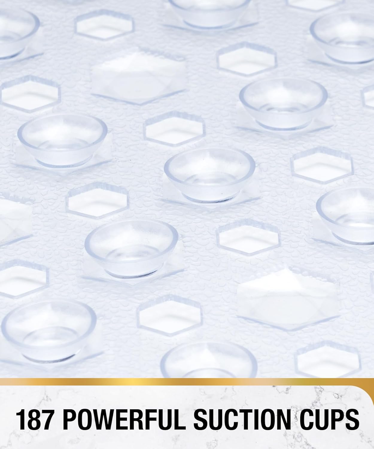 HITSLAM Non-Slip Bathtub Mat with Suction Cups 35x16 Inch