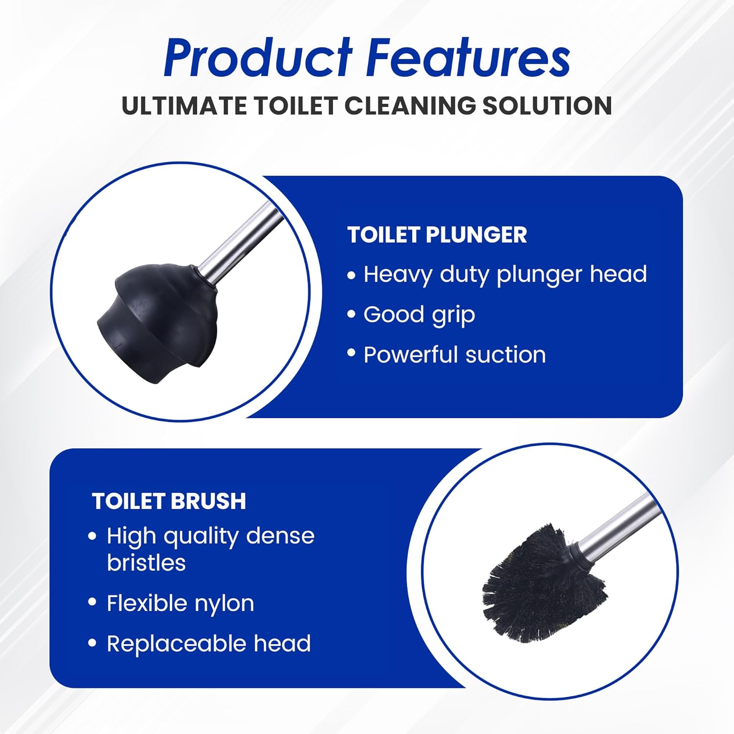 My Joy Shop Stainless Steel Toilet Brush and Holder Set