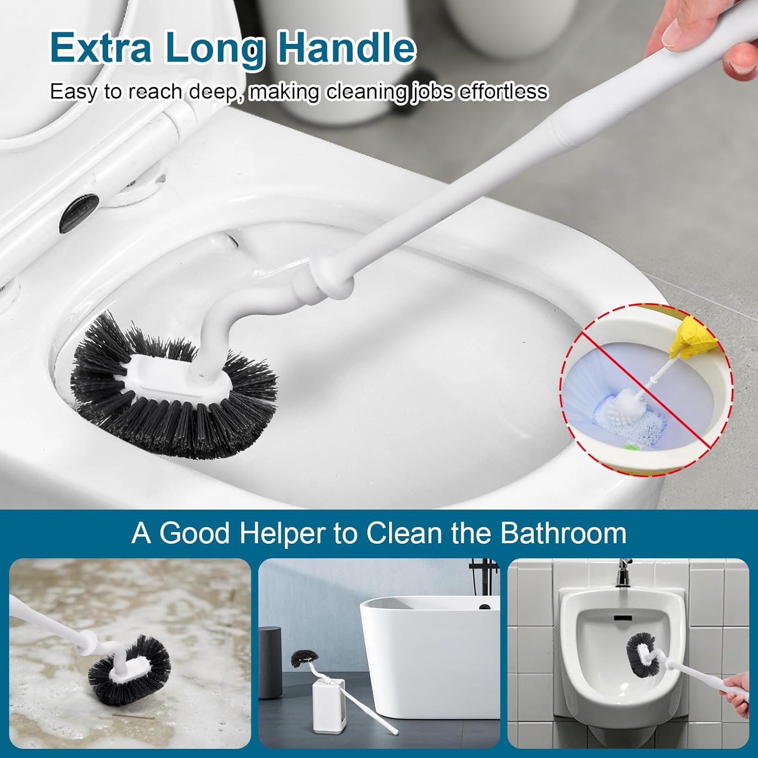 BKCOYSJ Toilet Brush Set 3 Pack with Holder 1