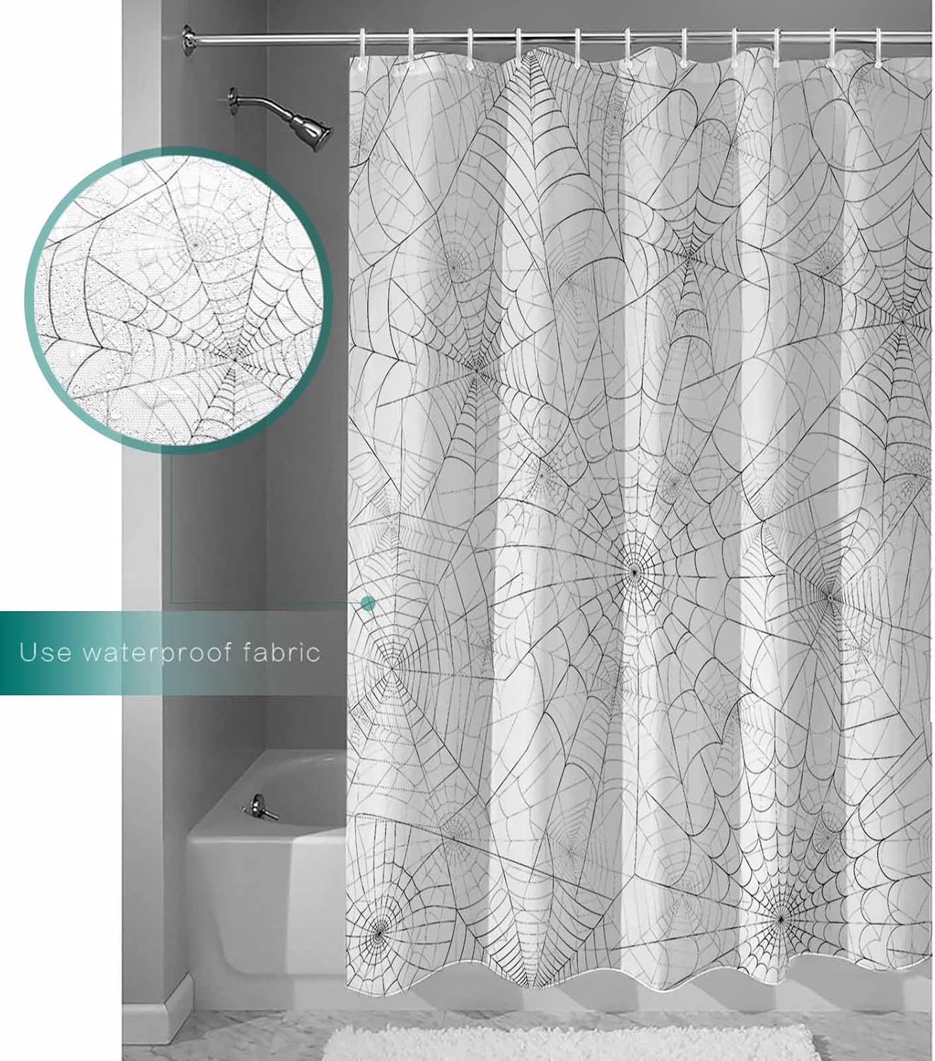 ZOE GARDEN Halloween Shower Curtain Set with Hook 72x84