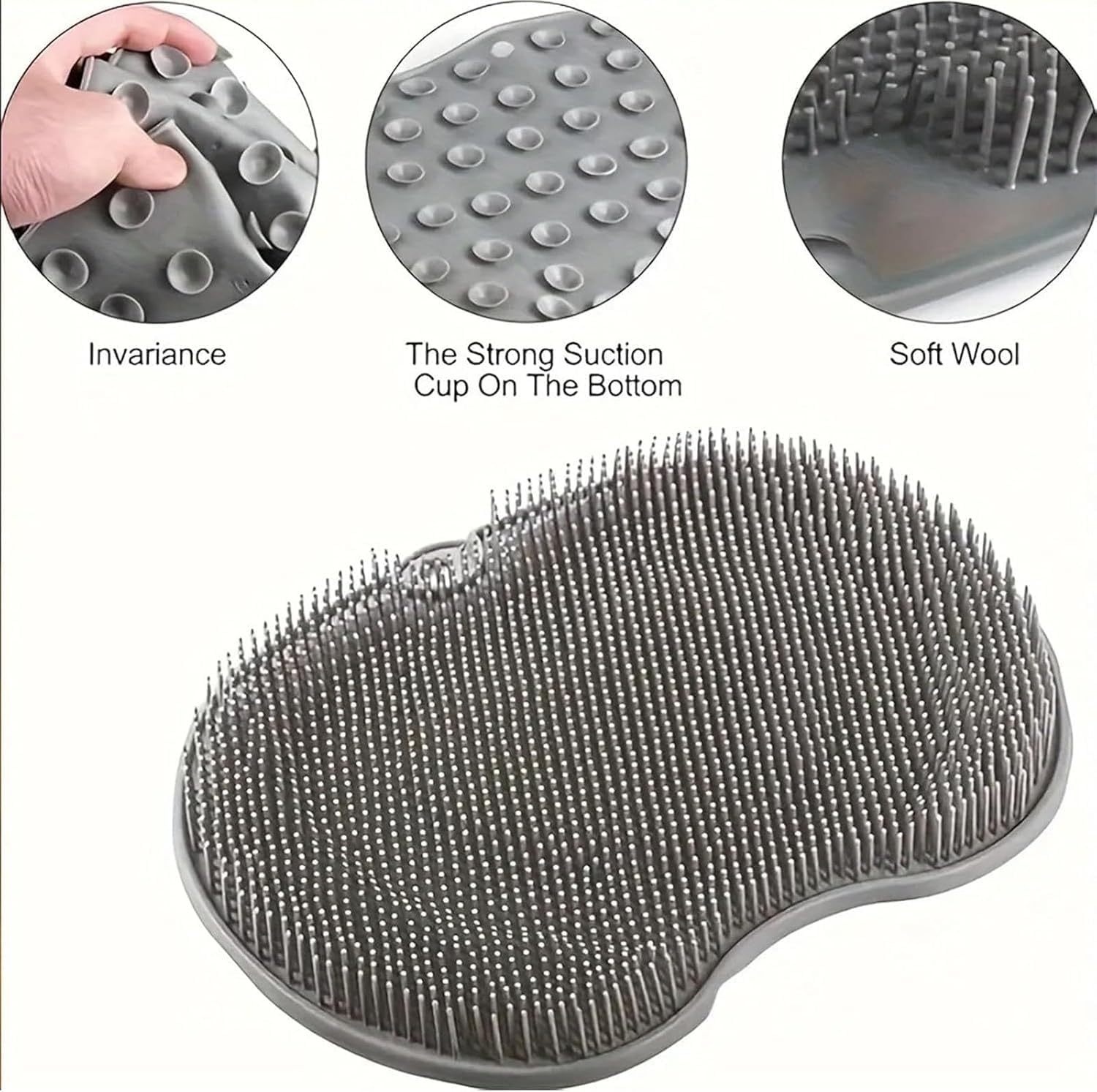 Gilusen Hands-Free Foot Scrubber Mat with Suction Cups Yellow