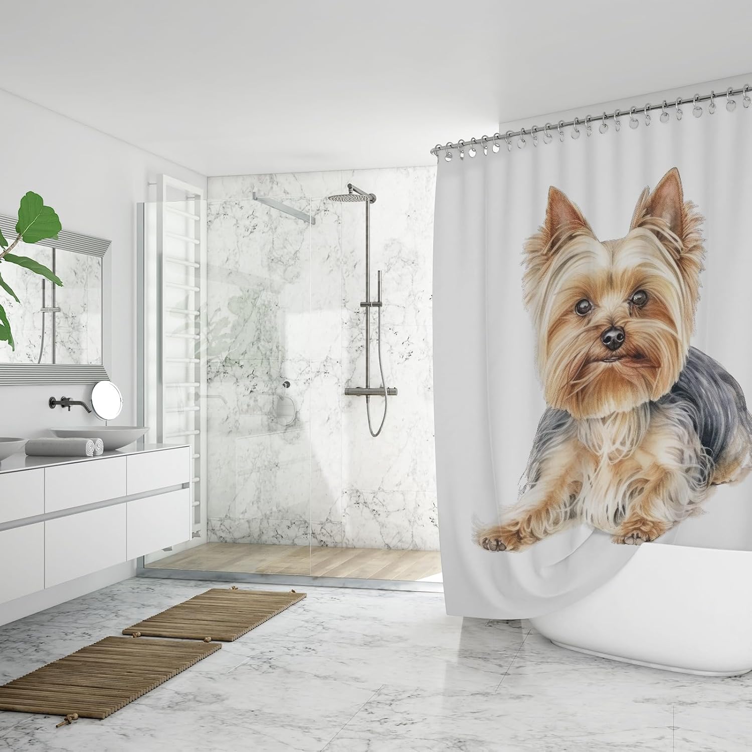 Ganshan Bi Chesapeake Bay Retriever Dog White Shower Curtain 72x72 Inch