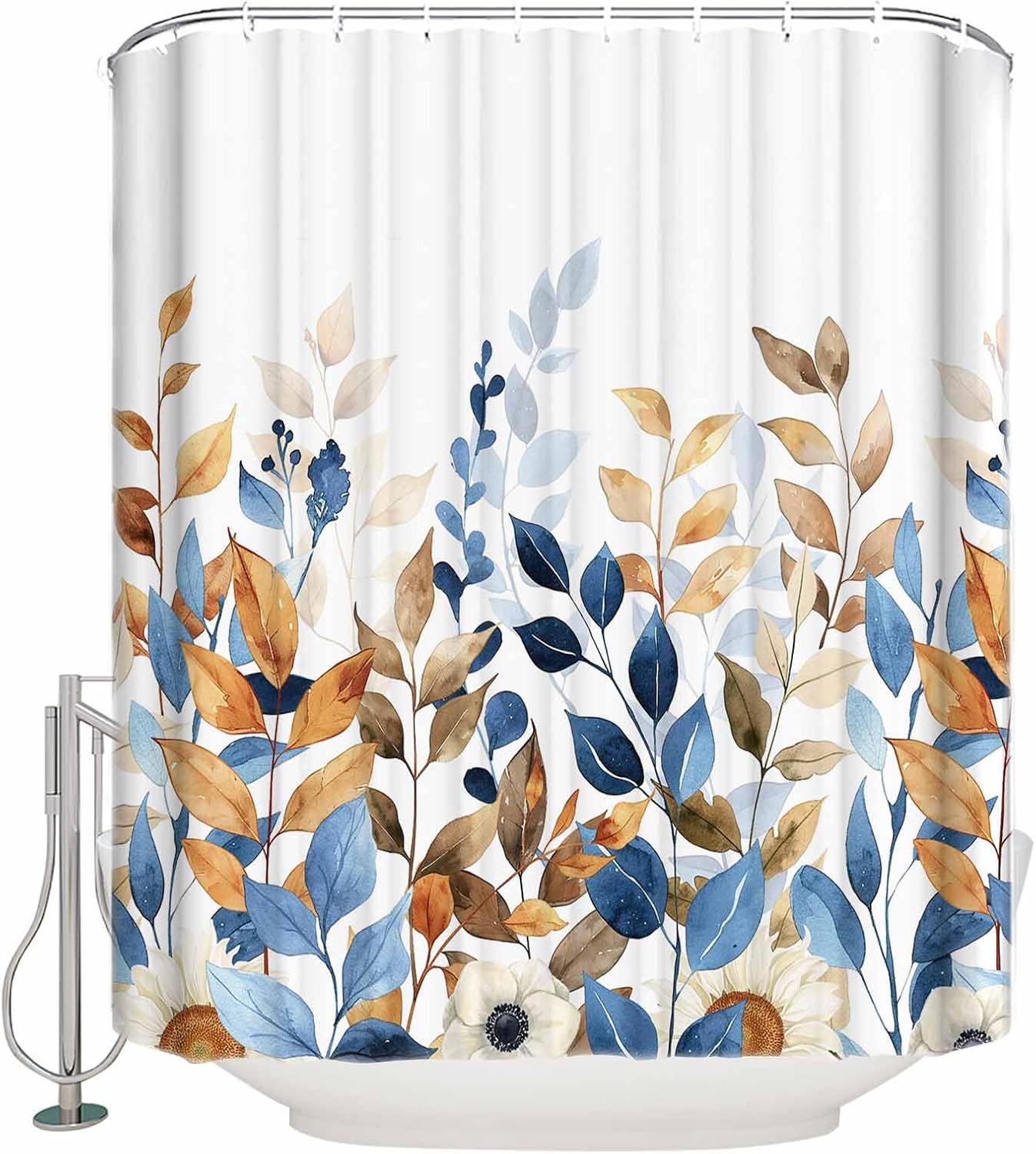 ZOE GARDEN Fall Eucalyptus Shower Curtain Set 1