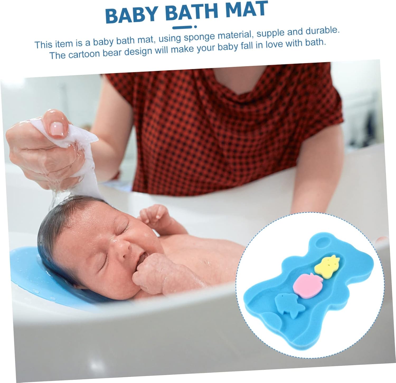 DECHOUS Non-Slip Bath Mat for Newborns and Babies