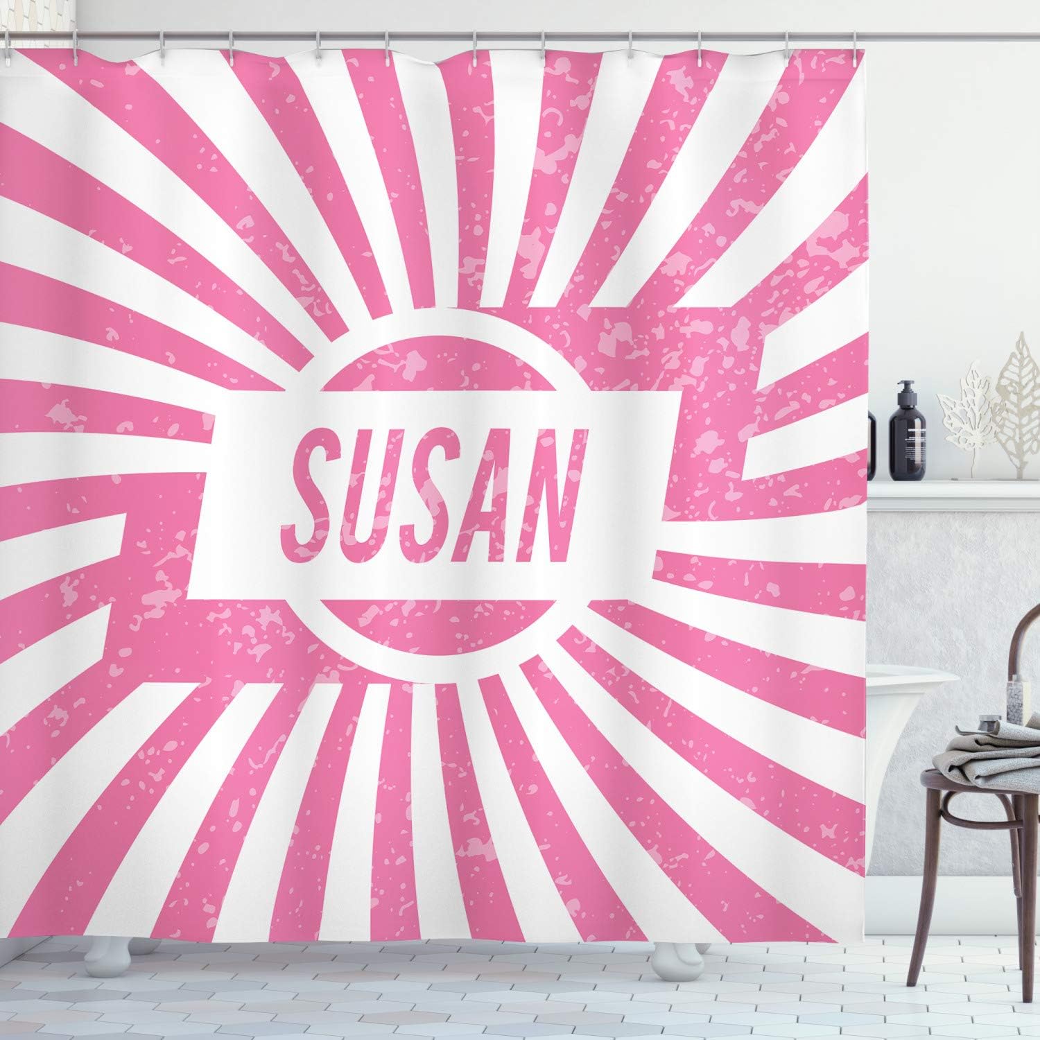 Ambesonne Susan Shower Curtain Set with Hooks 69x75