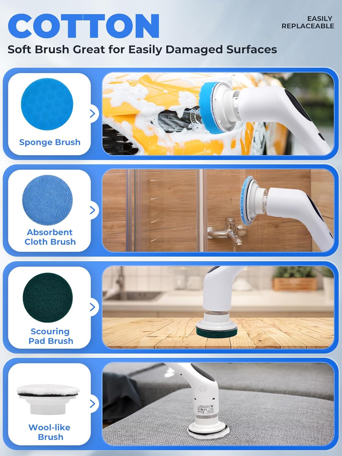 WYBQ Electric Spin Scrubber with Long Handle