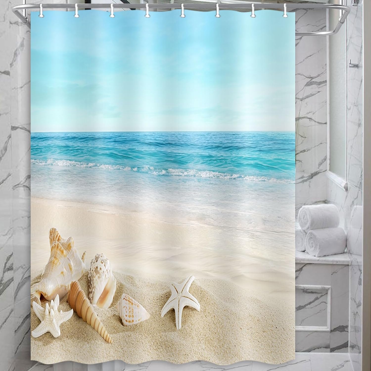 JAWO Beach Shower Curtain 48x72 Inches 1