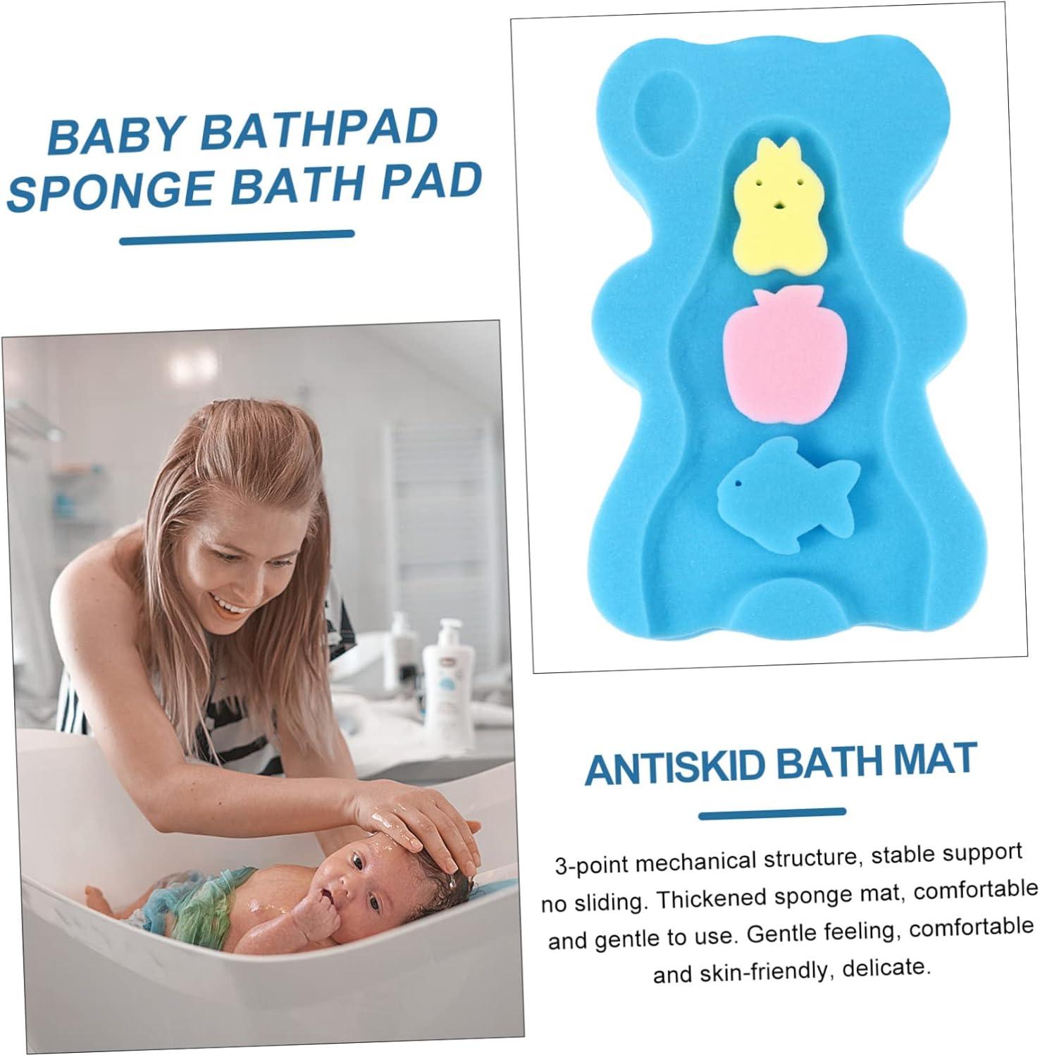 DECHOUS Non-Slip Bath Mat for Newborns and Babies