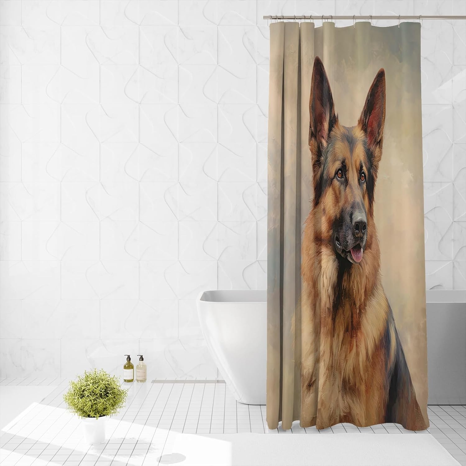 Ganshan Bi Chesapeake Bay Retriever Dog White Shower Curtain 72x72 Inch