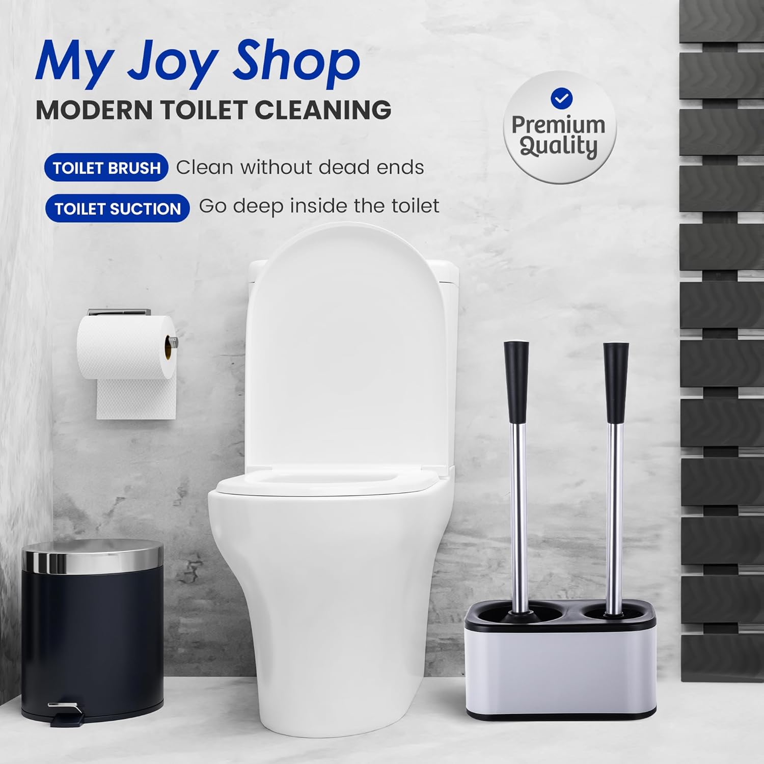 My Joy Shop Stainless Steel Toilet Brush and Holder Set