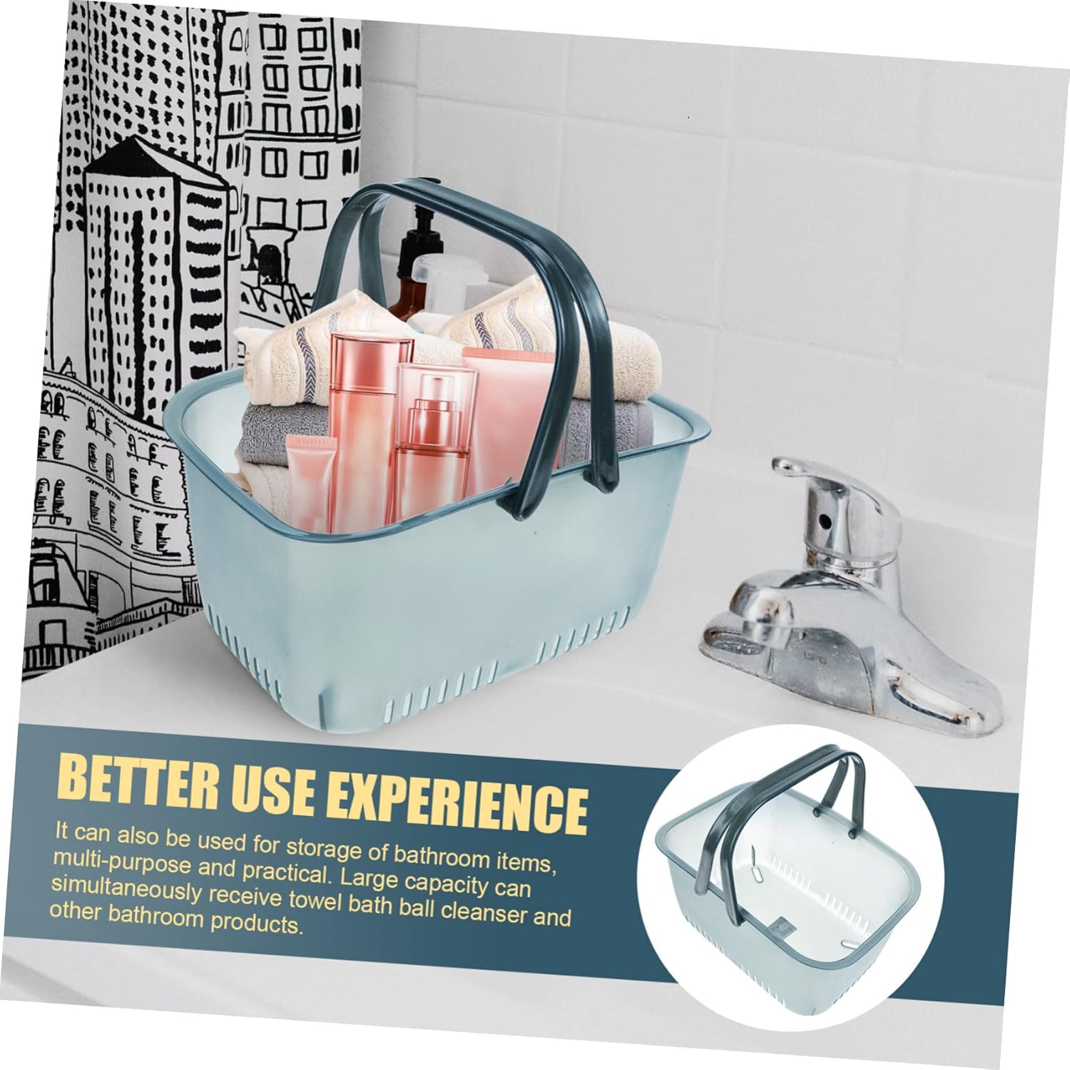 COLLBATH Portable Shower Caddy with Handle