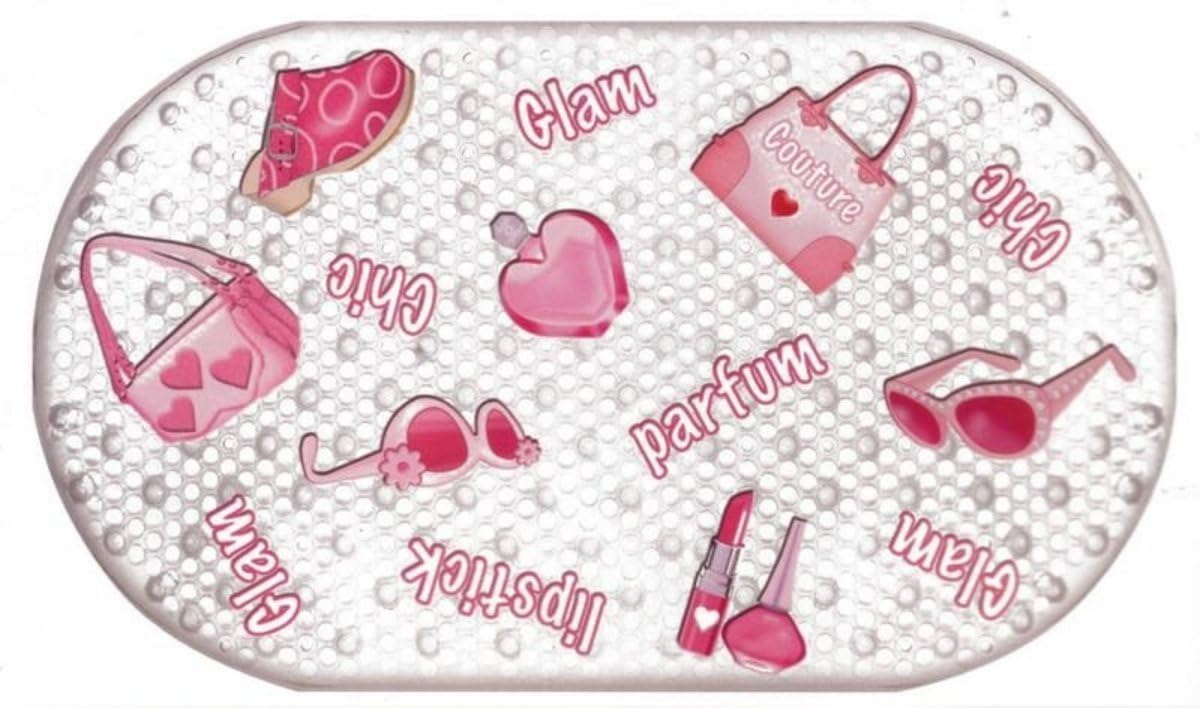 Girly Purses and Perfume Bubble Bathtub Mat 16x28