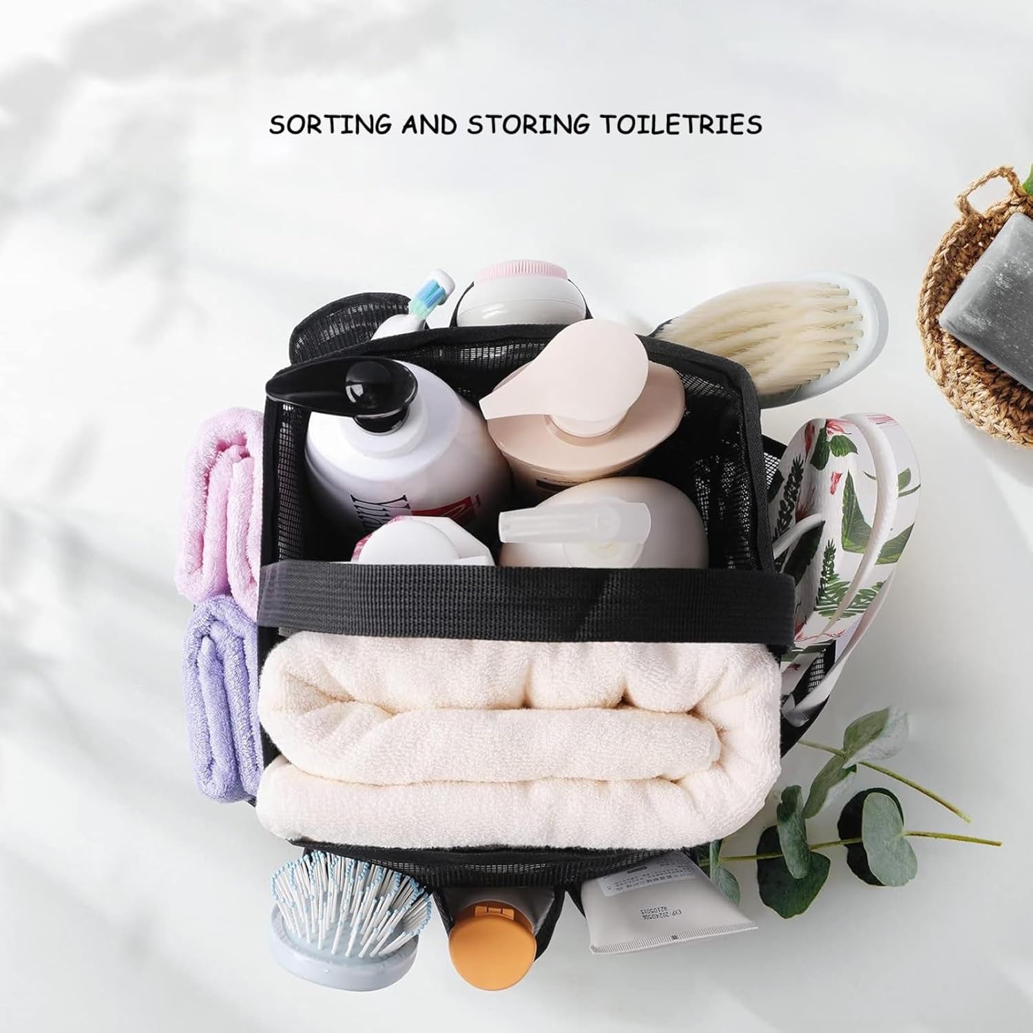 TQQEPOOL Mesh Shower Caddy with 7 Pockets