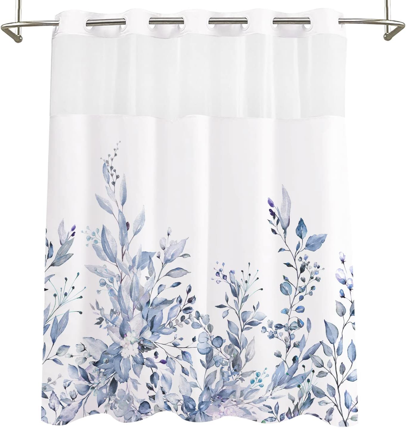 Tititex Serenity Lake Blue Eucalyptus Shower Curtain Set