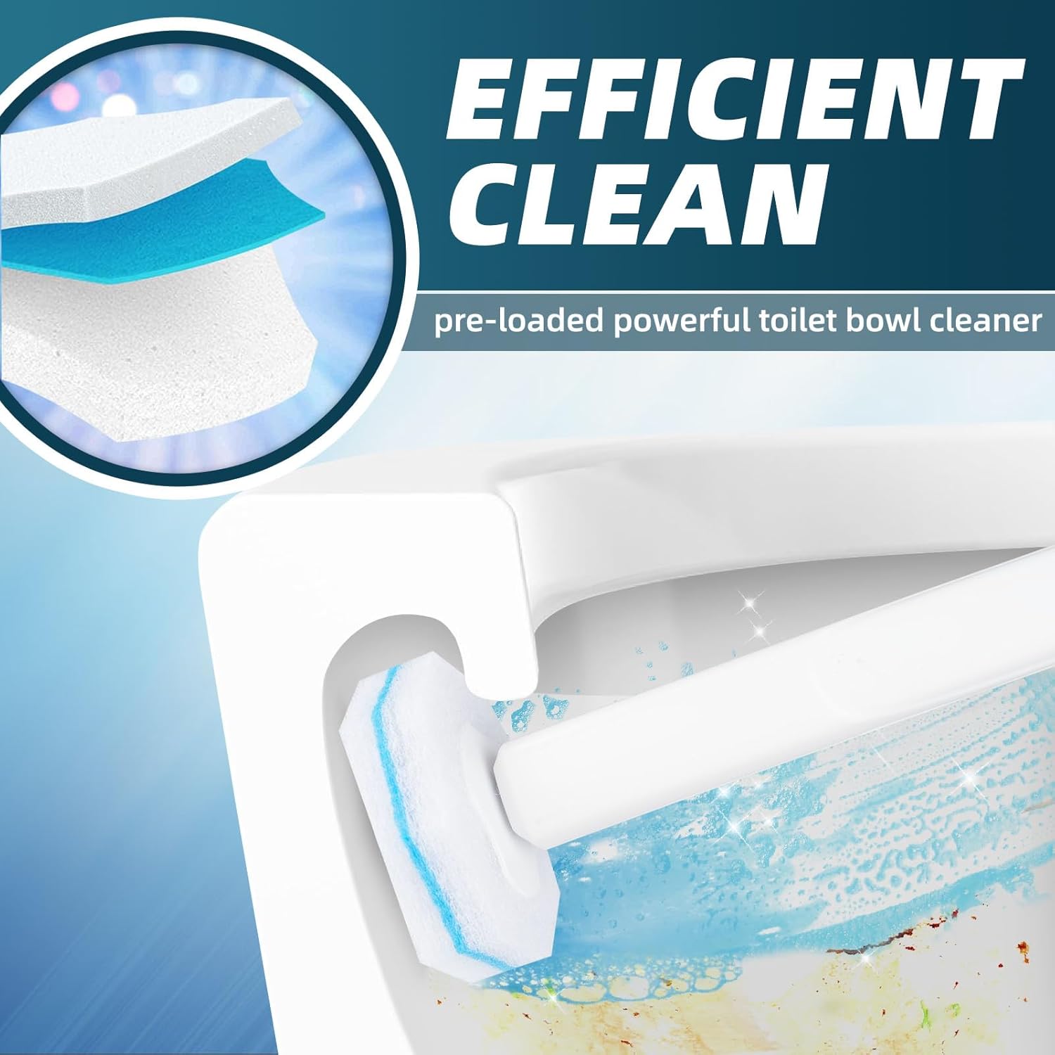 RLOW Disposable Toilet Brush Set with 20 Refills
