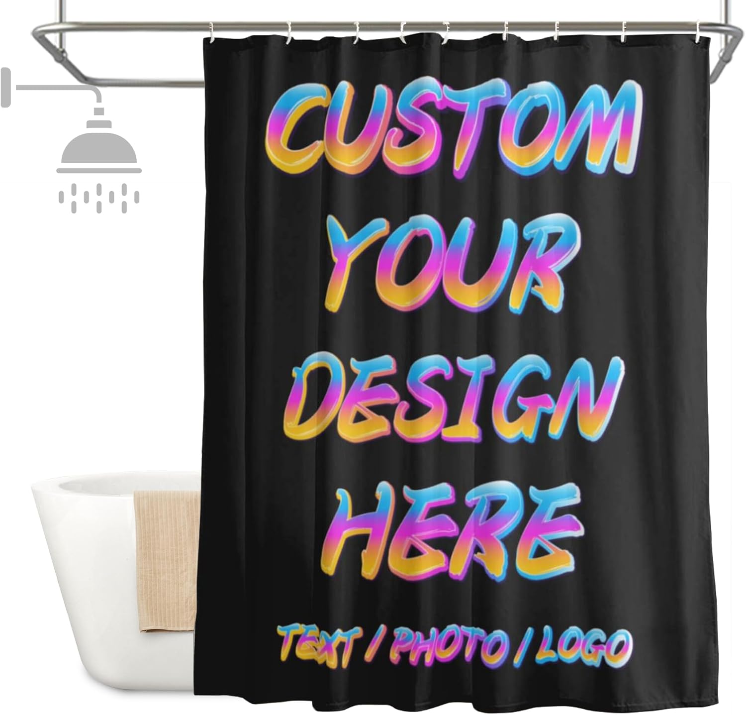 Custom Shower Curtain with Picture Photo Design for Bathroom