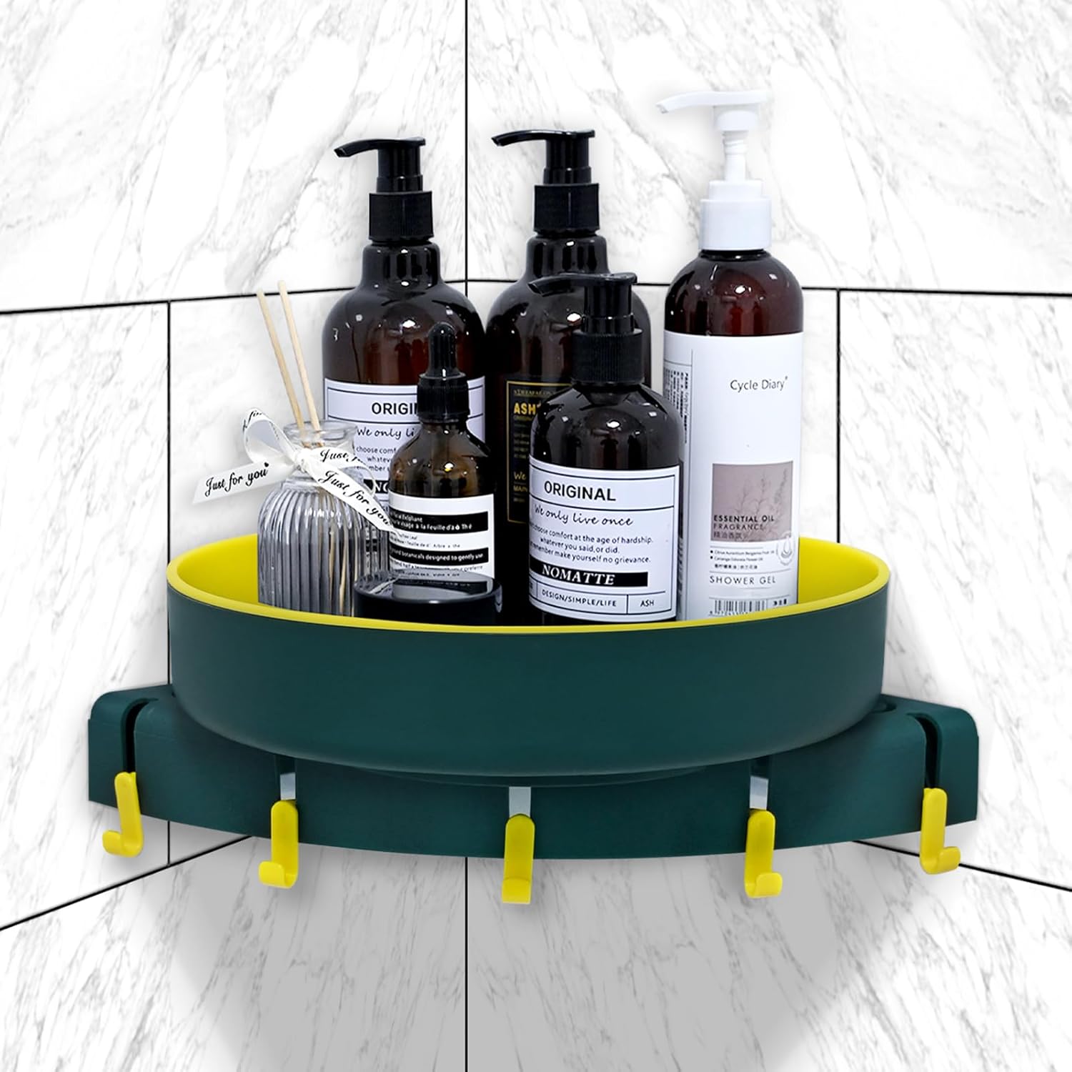 Sarzdras 360 Rotate Corner Shower Caddy Organizer