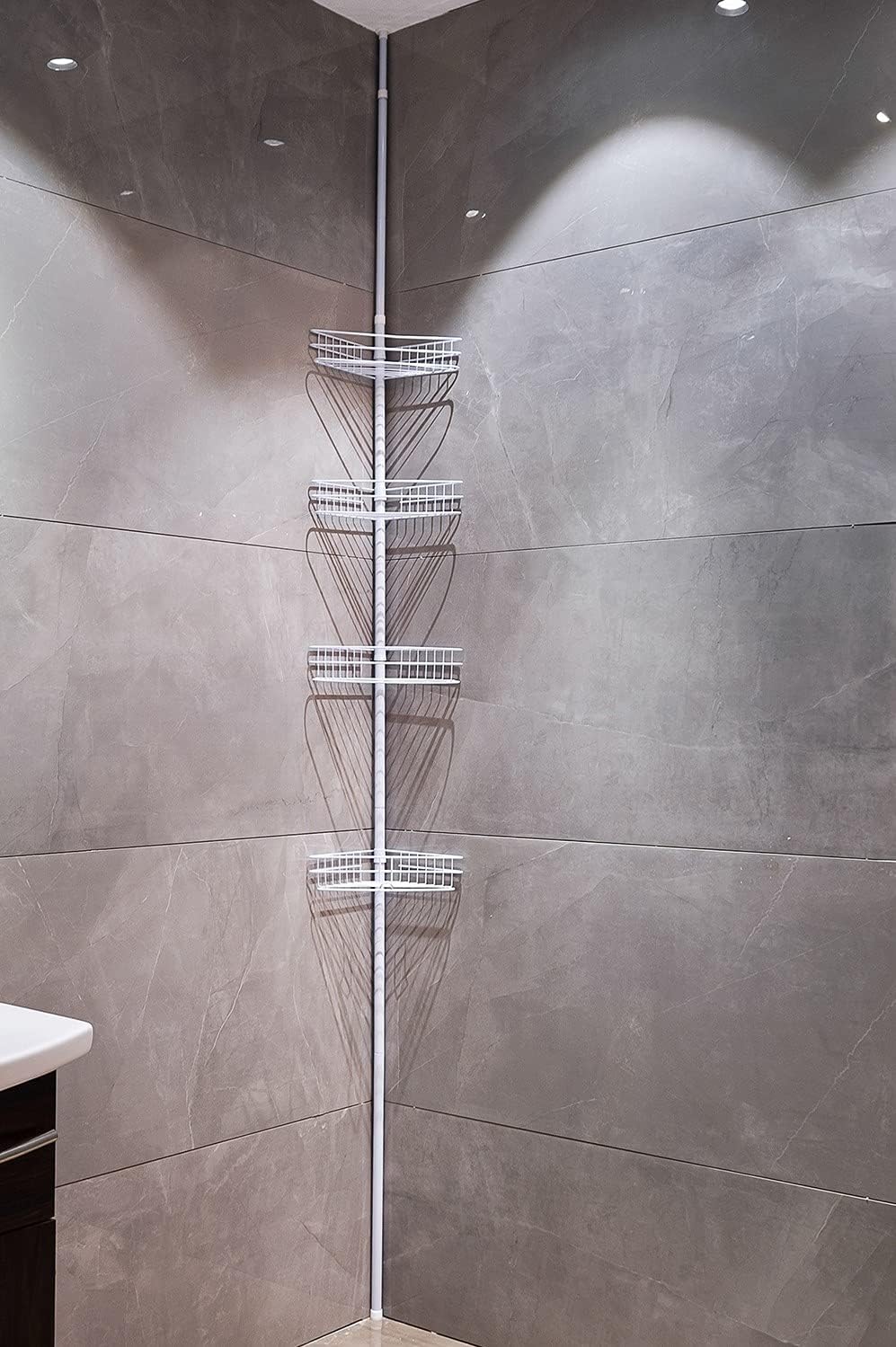 4 Tier Telescopic Shower Rack with Expandable Bath Shelf