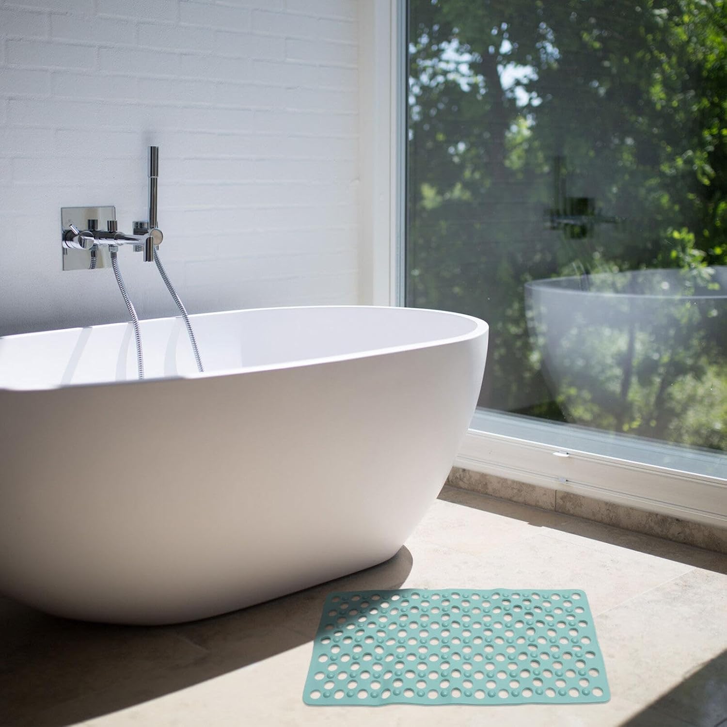 HOMSFOU Non-Slip Suction Shower Floor Mat