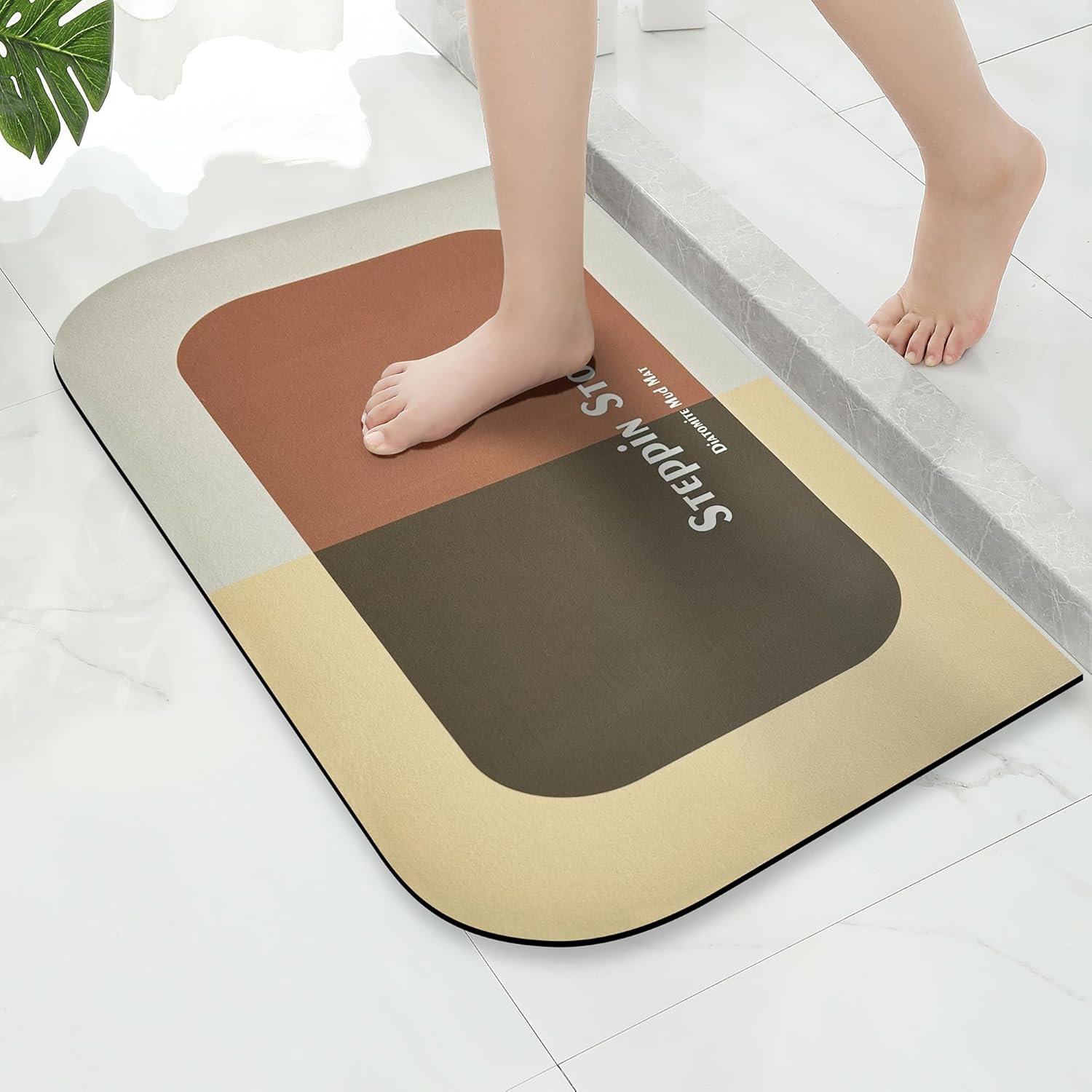 FathersDen Diatomite Stone Bath Mat - Non Slip 236x157 Brown