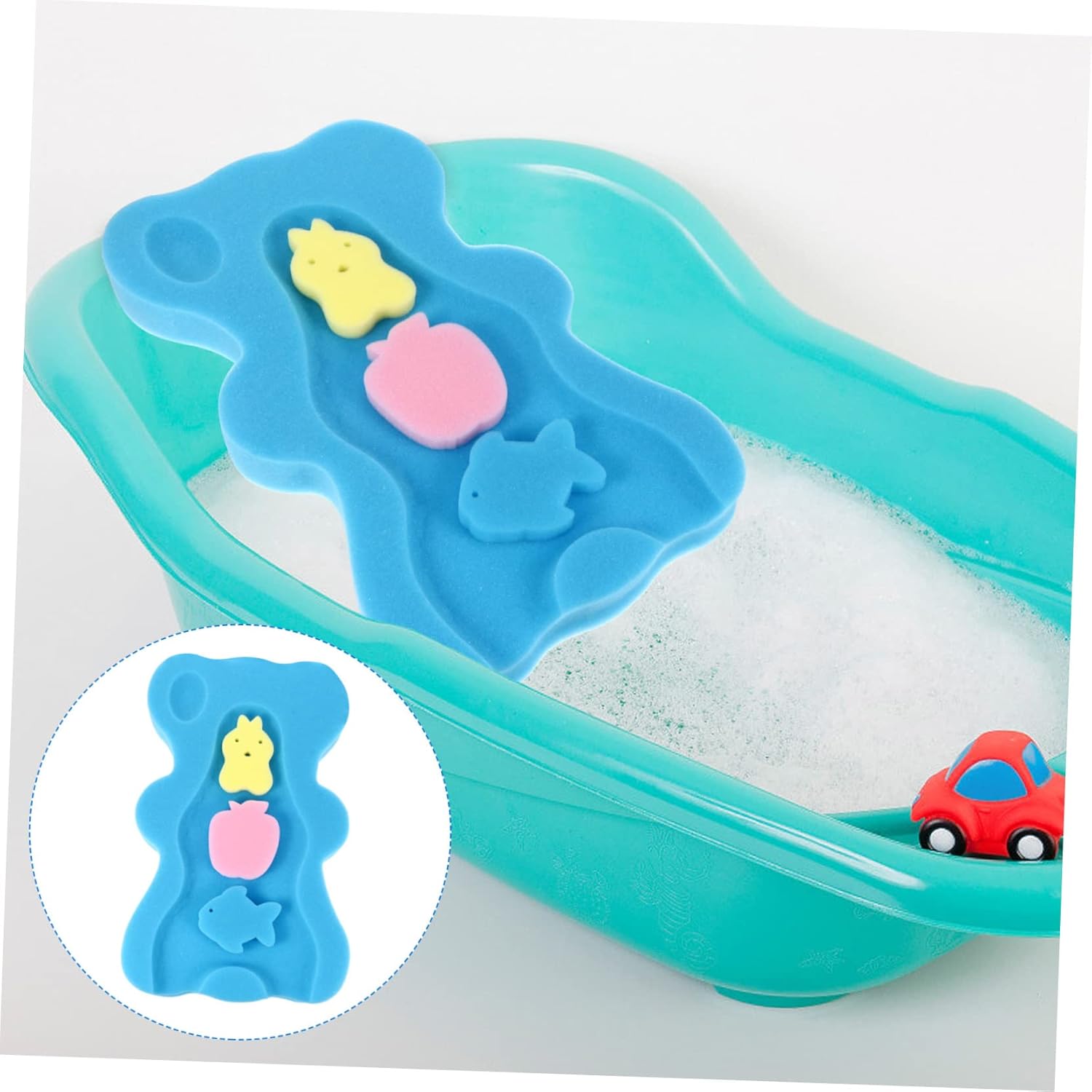 Lightweight Bear Bath Sponge Mat for Safe Bathing