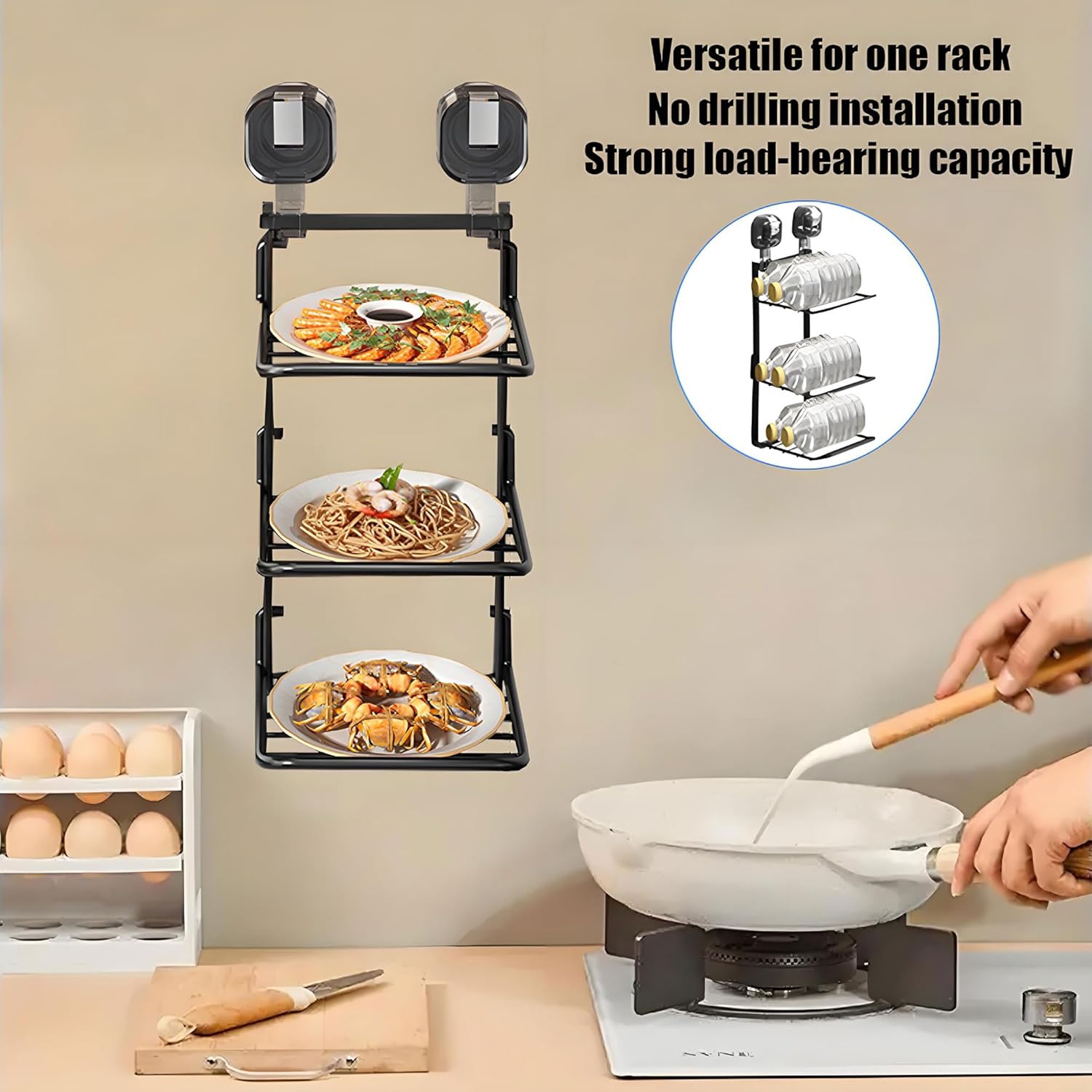 KINGFINGER 3 Tier Shower Caddy with Suction Cup 1