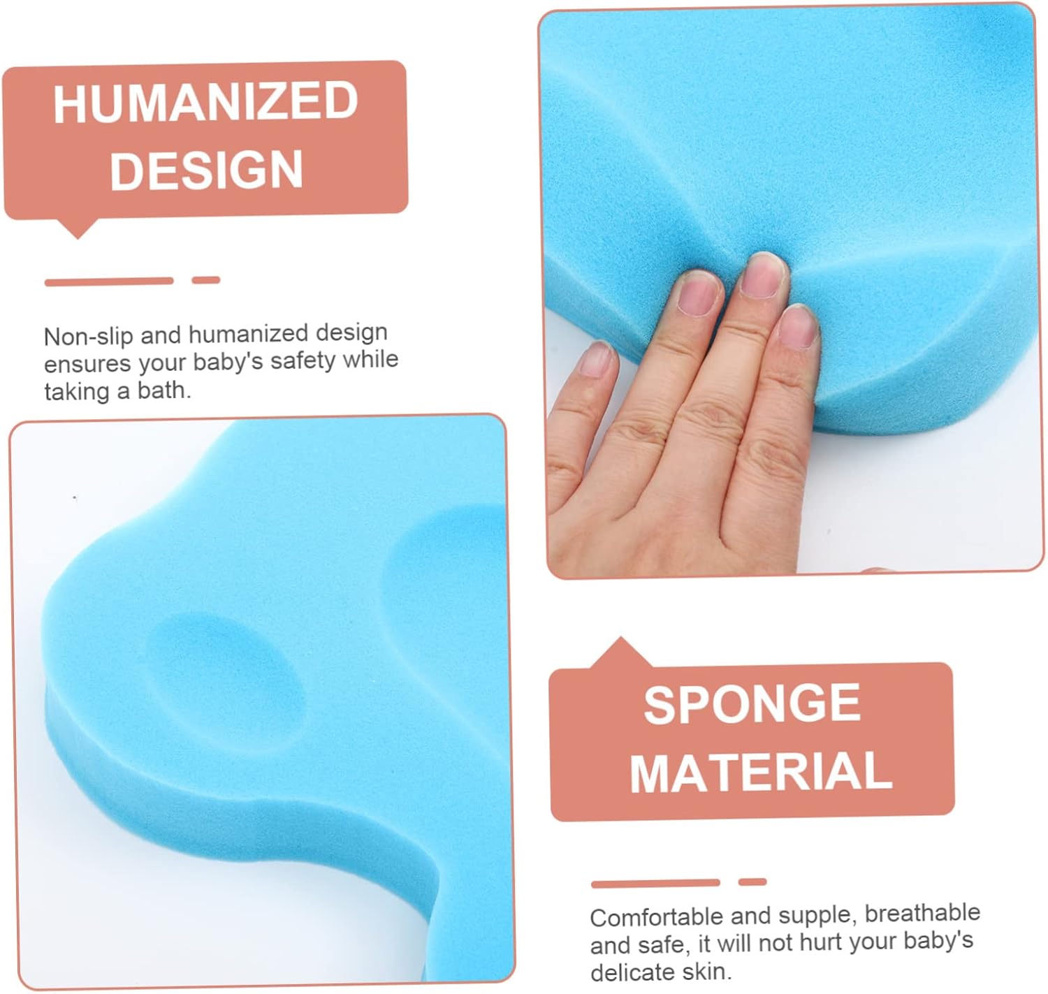 Abaodam Bath Sponge Cushion Non-Slip Mat for Kids