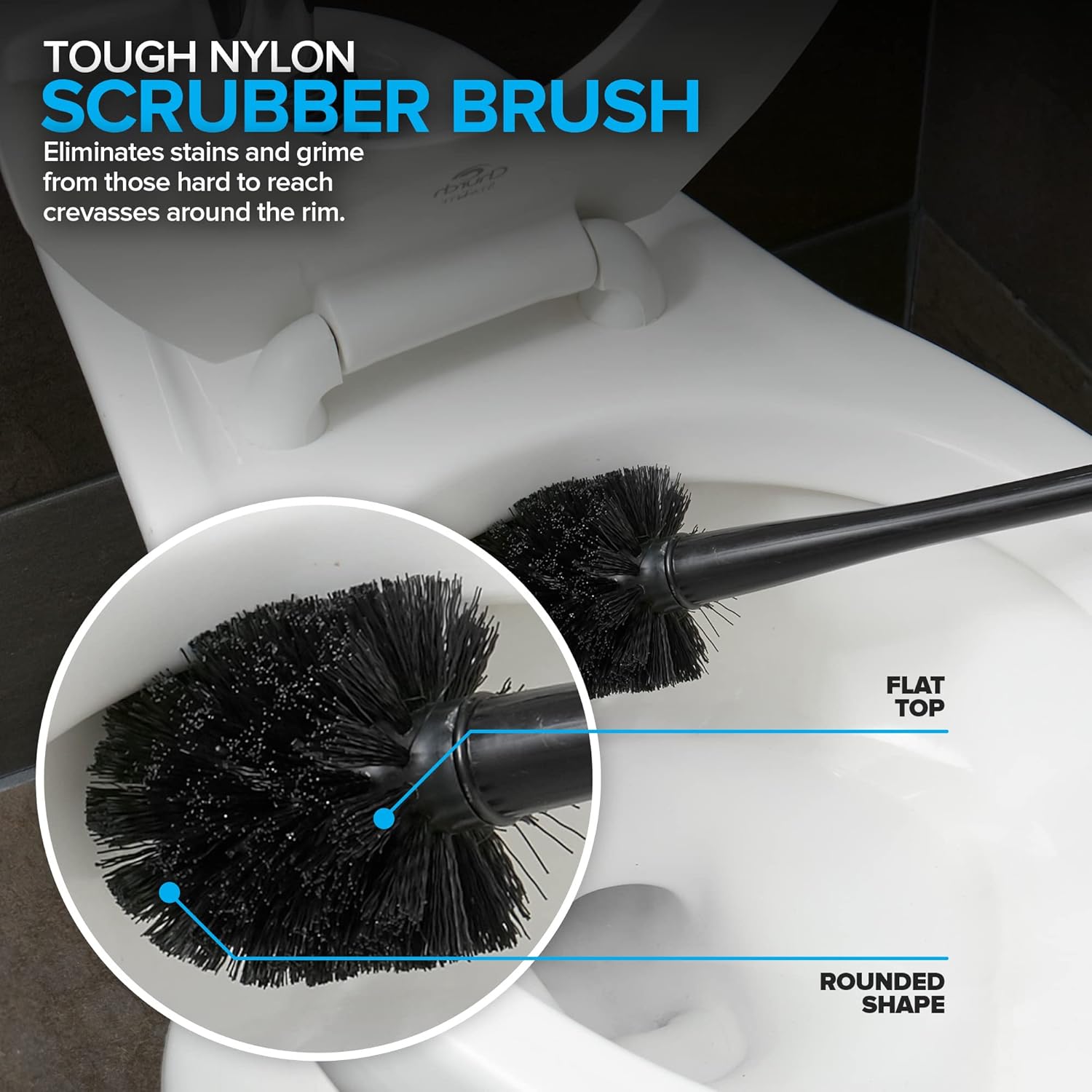 Toilet Plunger and Brush Set - 2 Pack Black