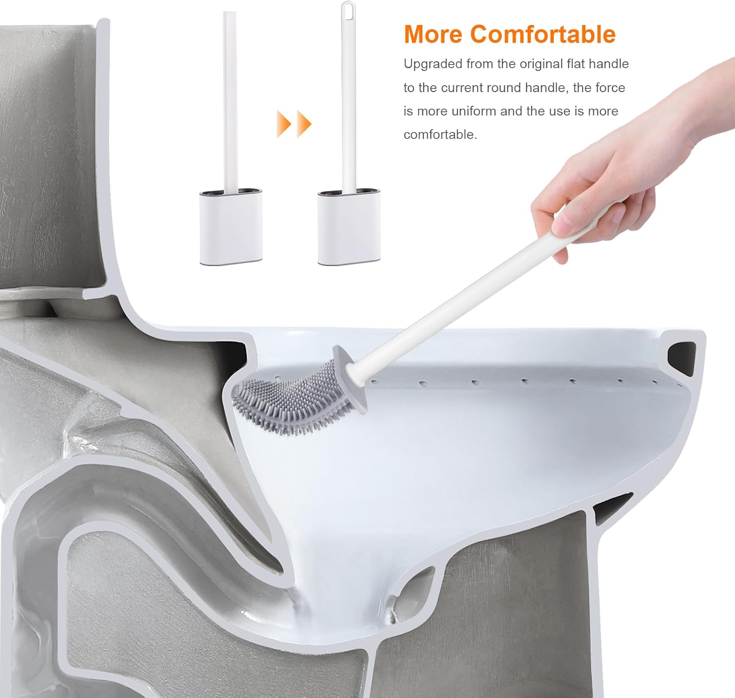 GRIFEMA Ibergrif Toilet Brush Holder Set White