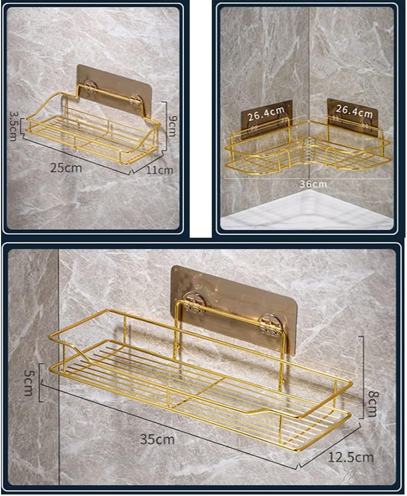 Stainless Steel Golden Shower Shelf Organizer