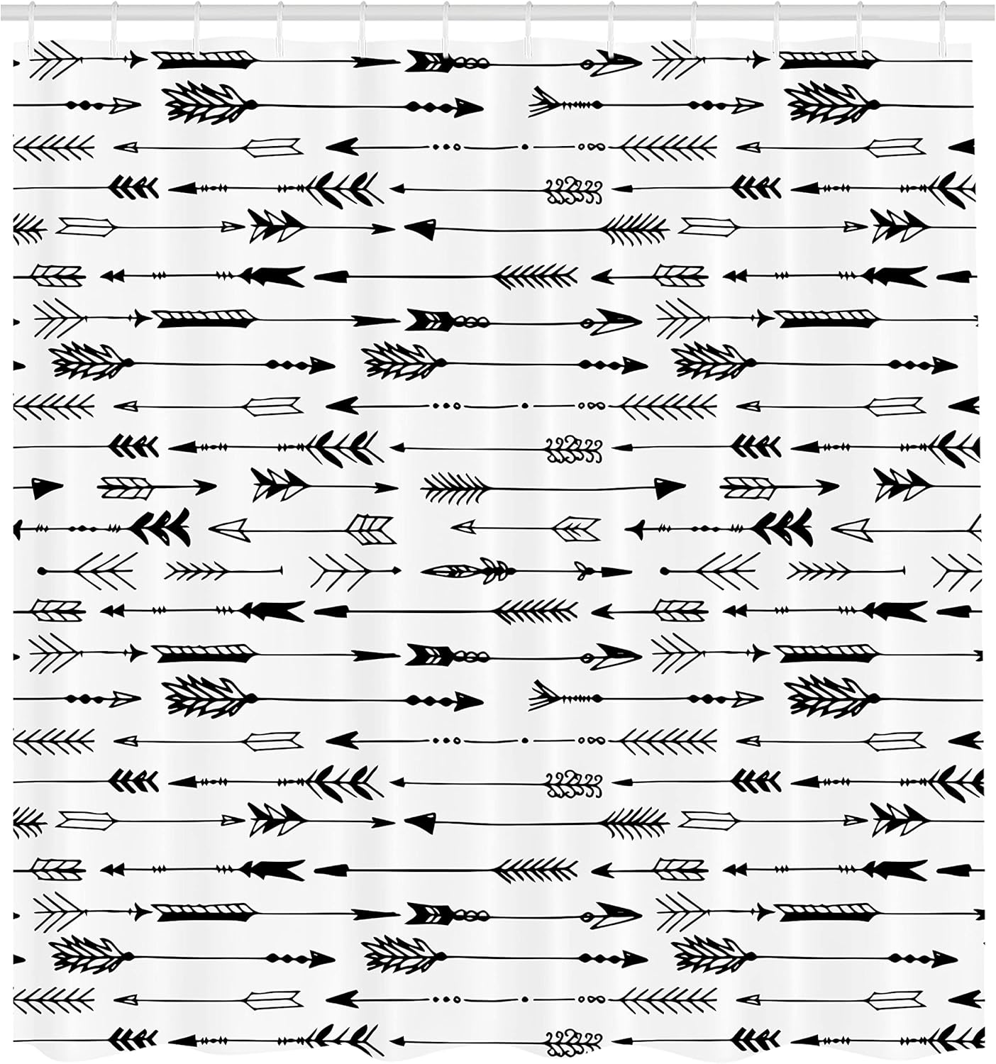 Ambesonne Arrows Shower Curtain Set 69 x 75 White Charcoal