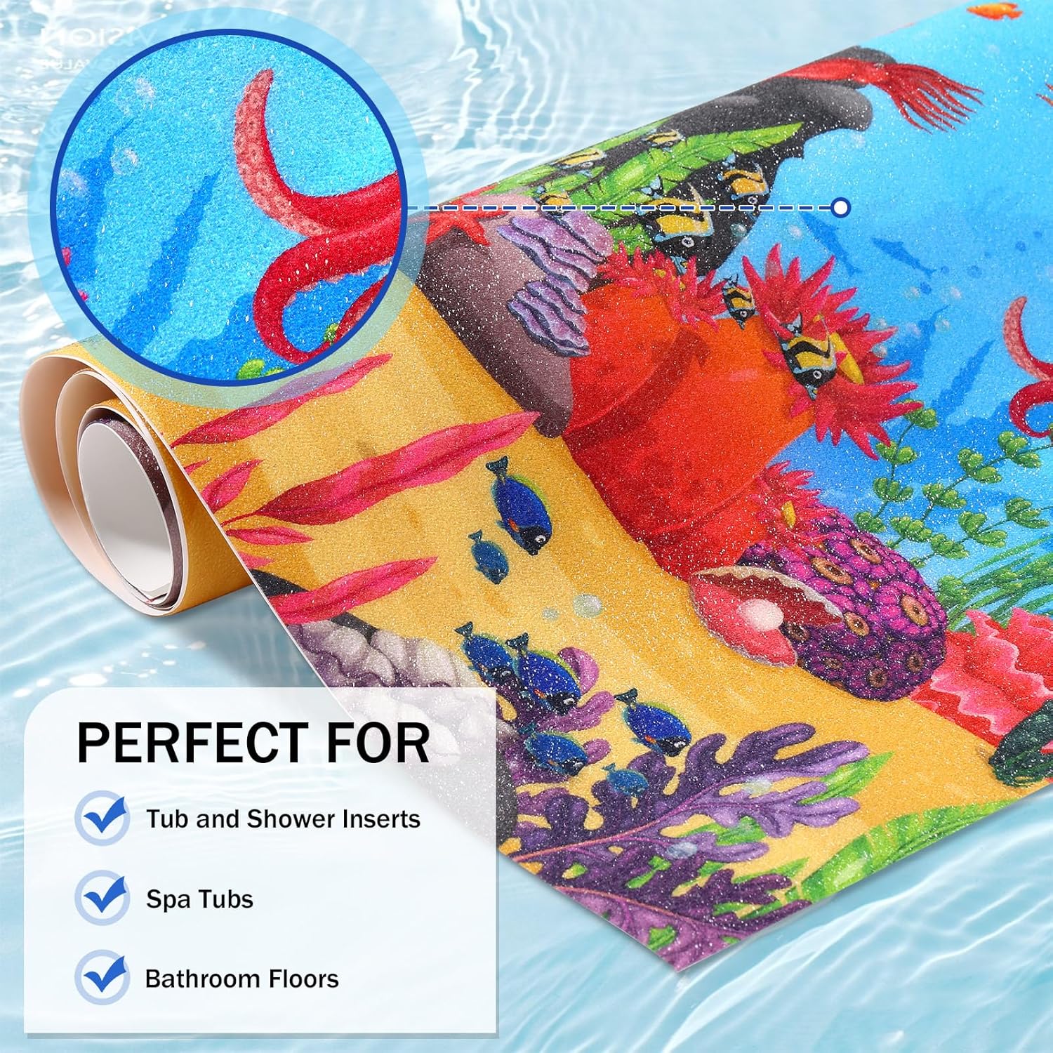 16 x 40 Sea Turtle Non-Slip Bath Mat with Cartoon Pattern 1