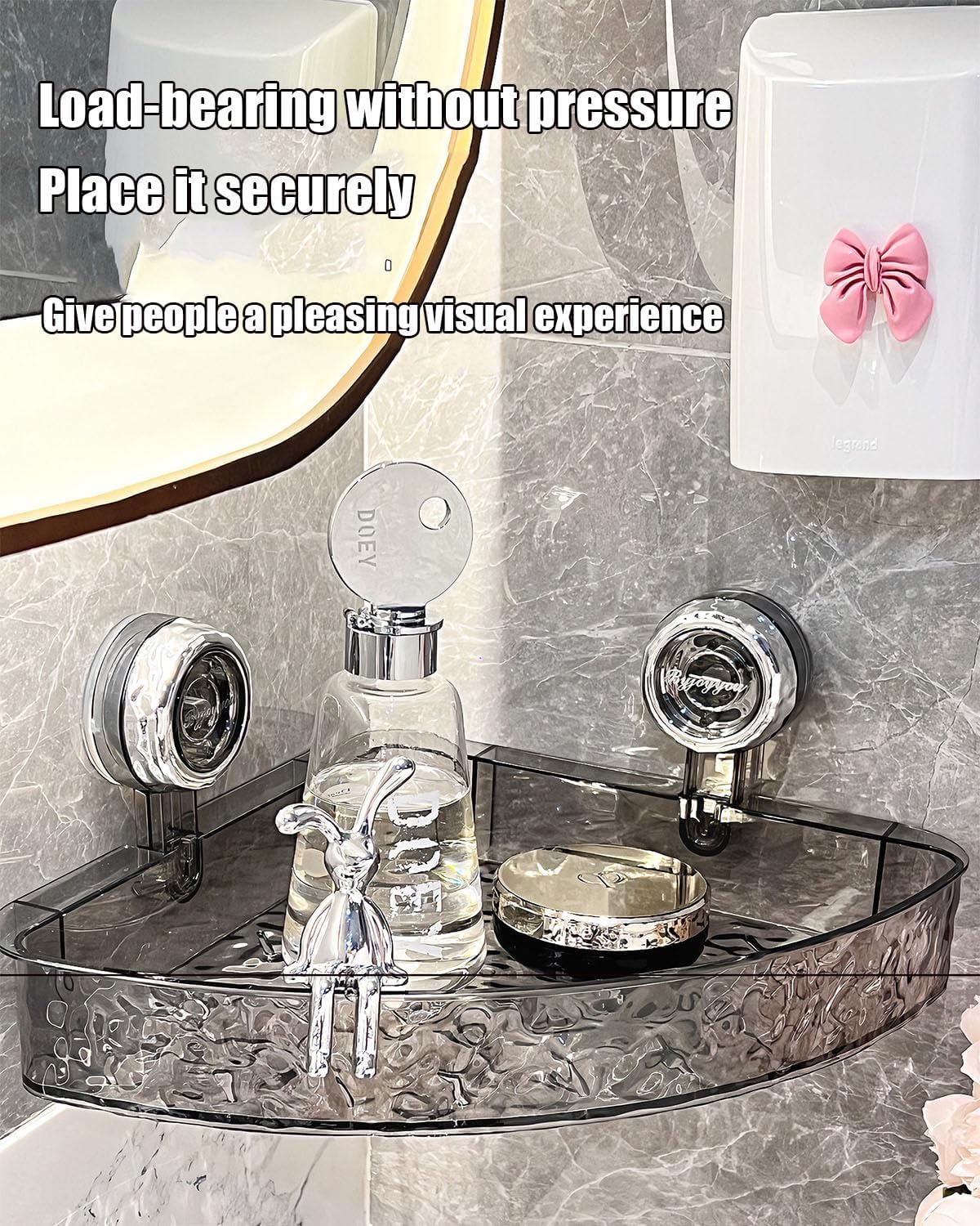Raidley No Drill Clear Wall Caddy - Gray