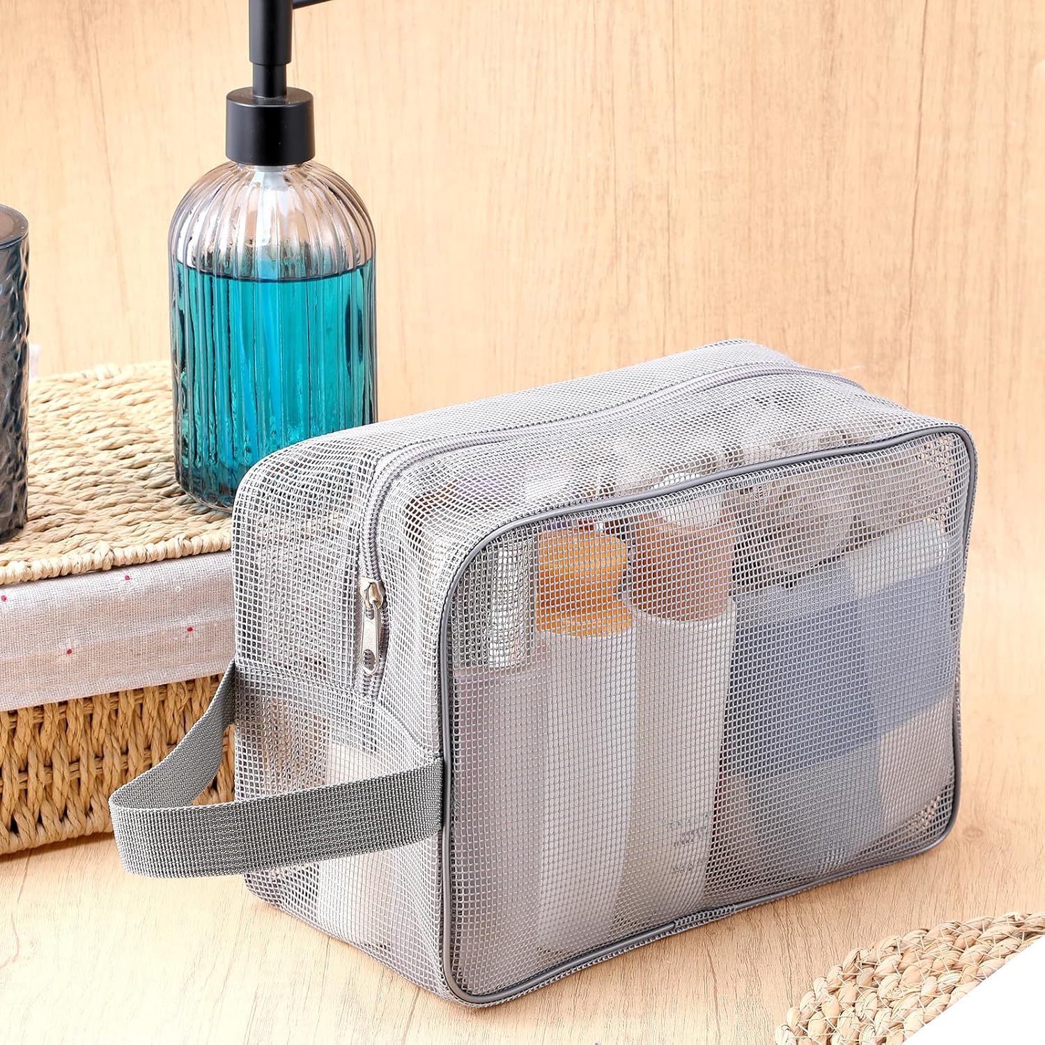 HJZHII Portable Mesh Shower Caddy with Handle