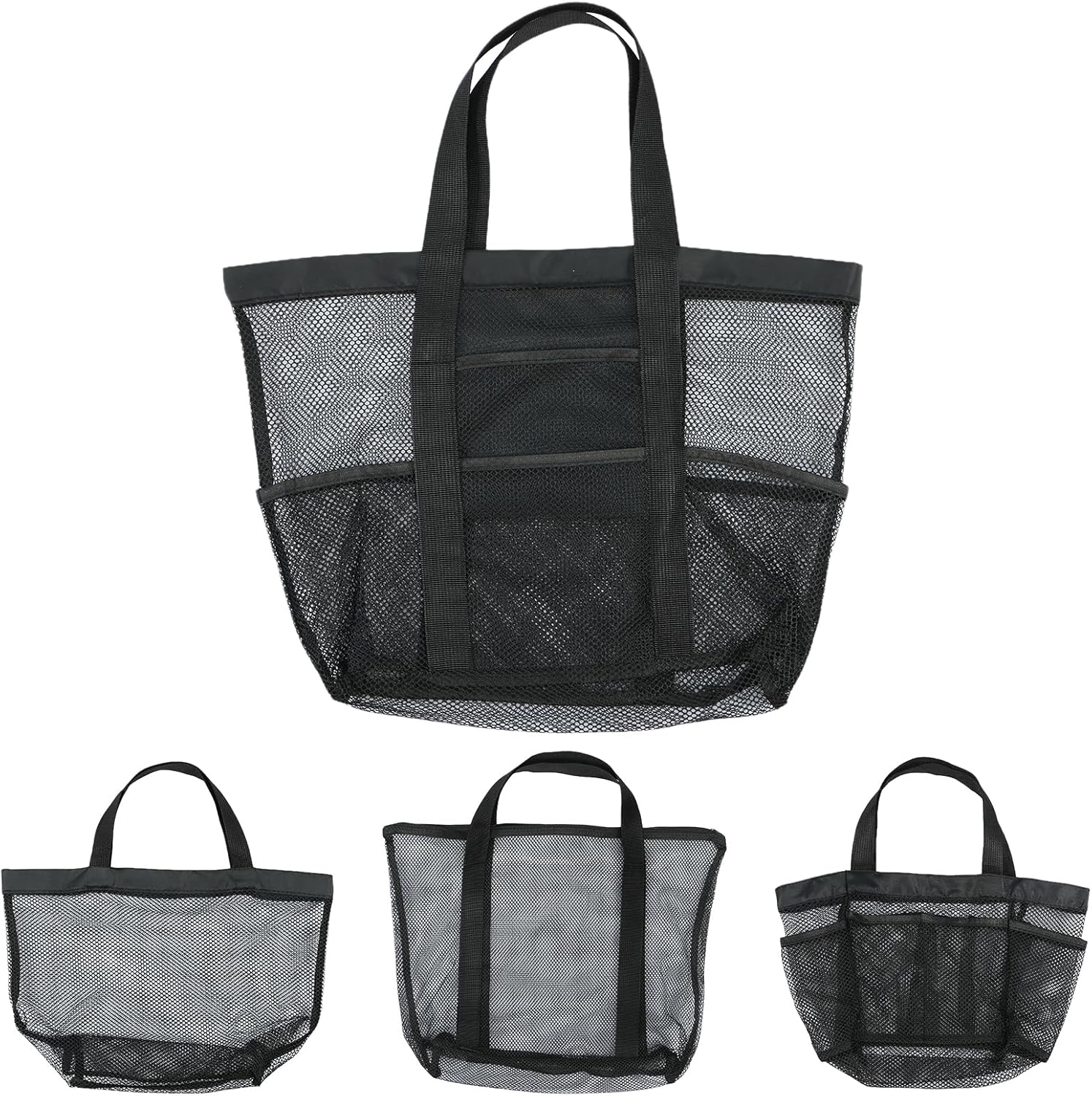 4 Pcs Foldable Mesh Shower Caddy Portable Beach Bag